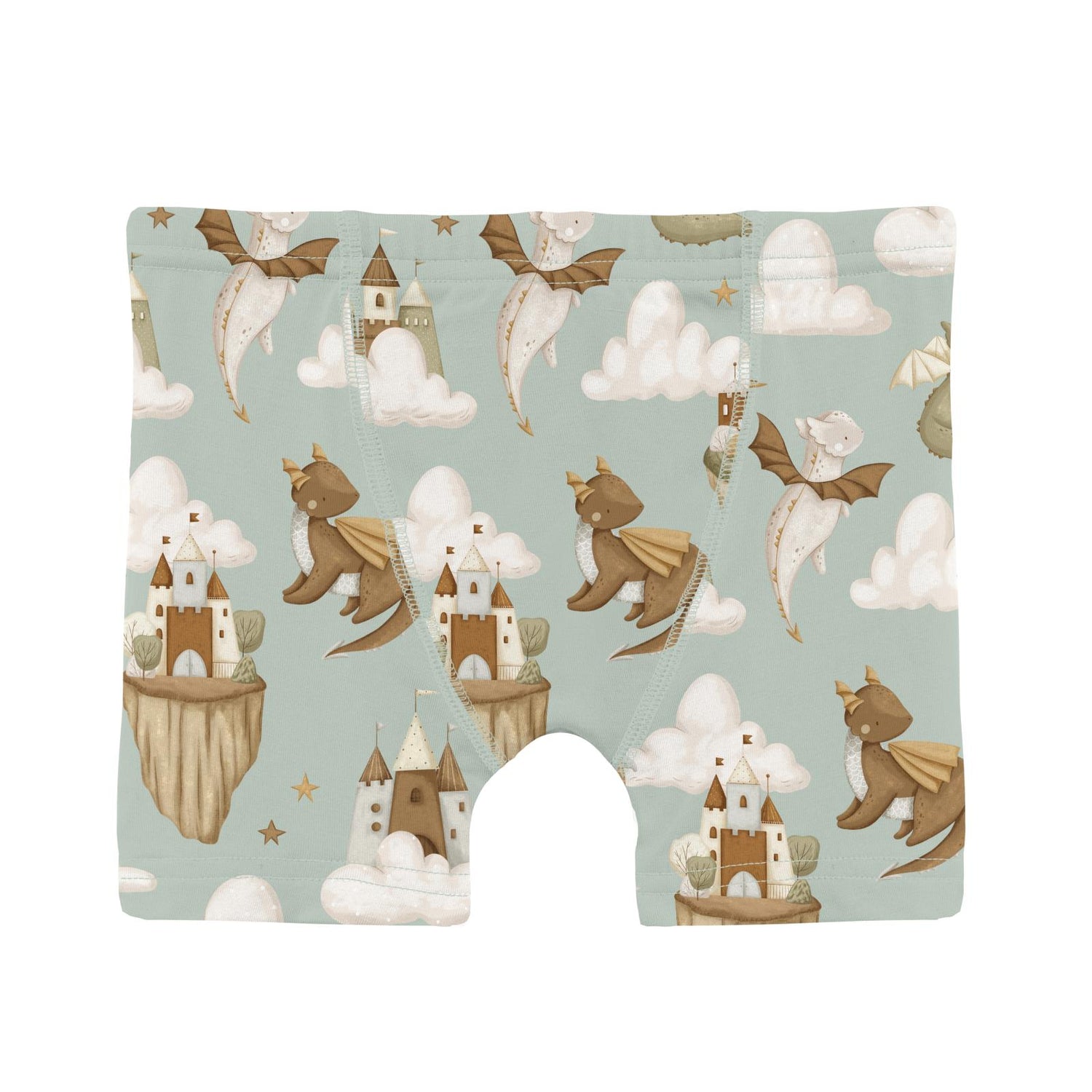 Print Boy's Boxer Brief in Aloe Castles and Clouds (353216)