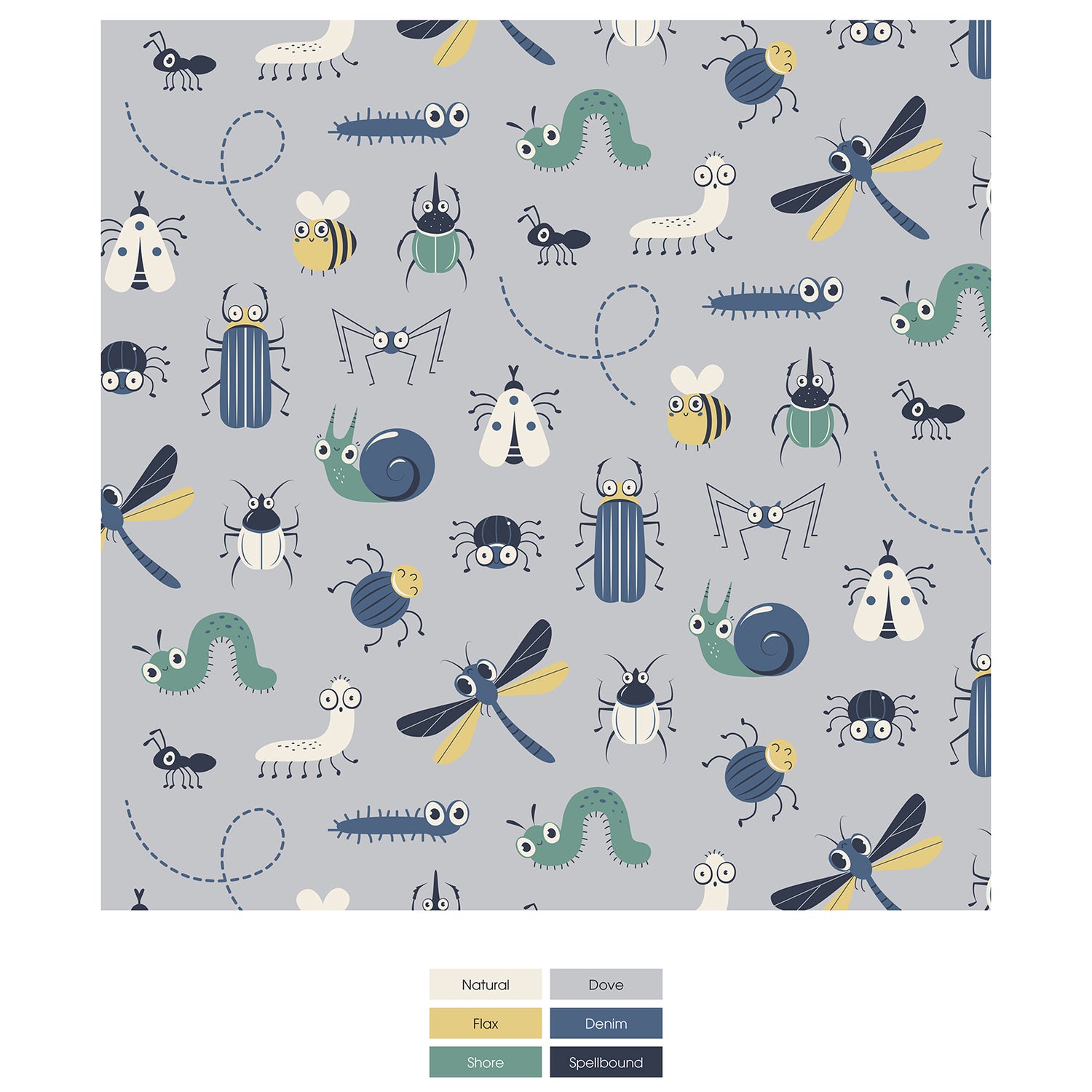 Print Boy's Boxer Brief in Dove Bugs (378483)
