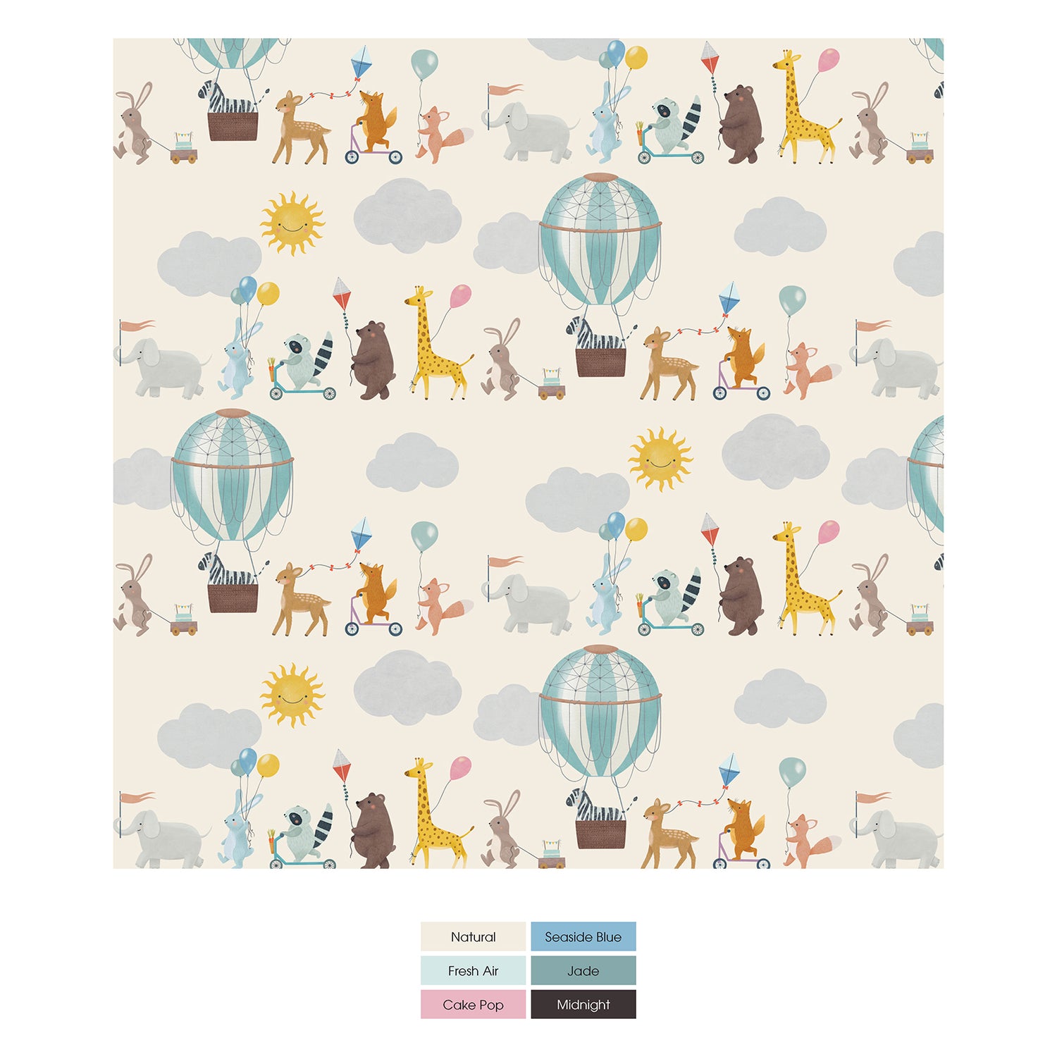 Print Knot Hat in Natural Animal Parade (330161)