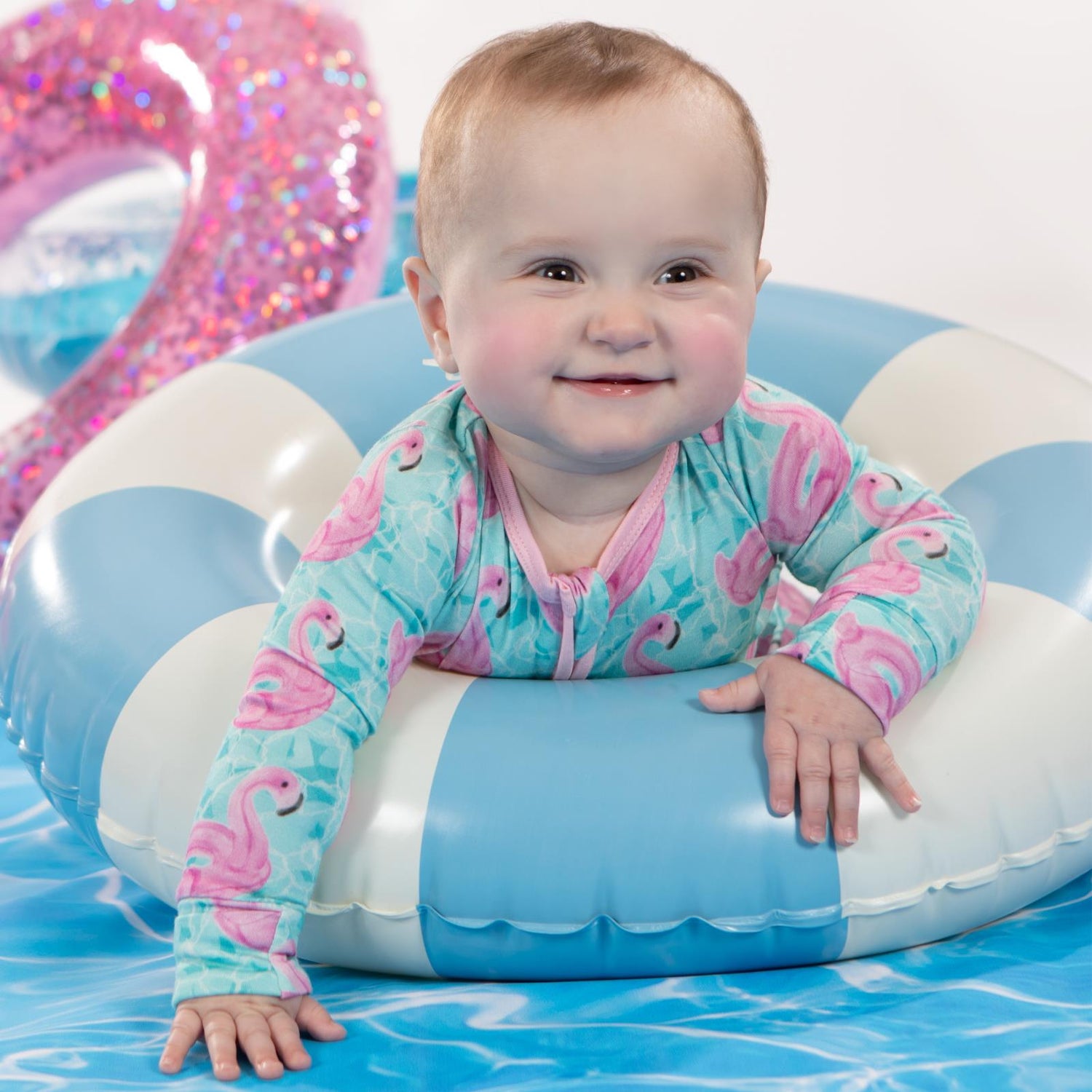 Print Footie with 2 Way Zipper in Pool Party (362223)