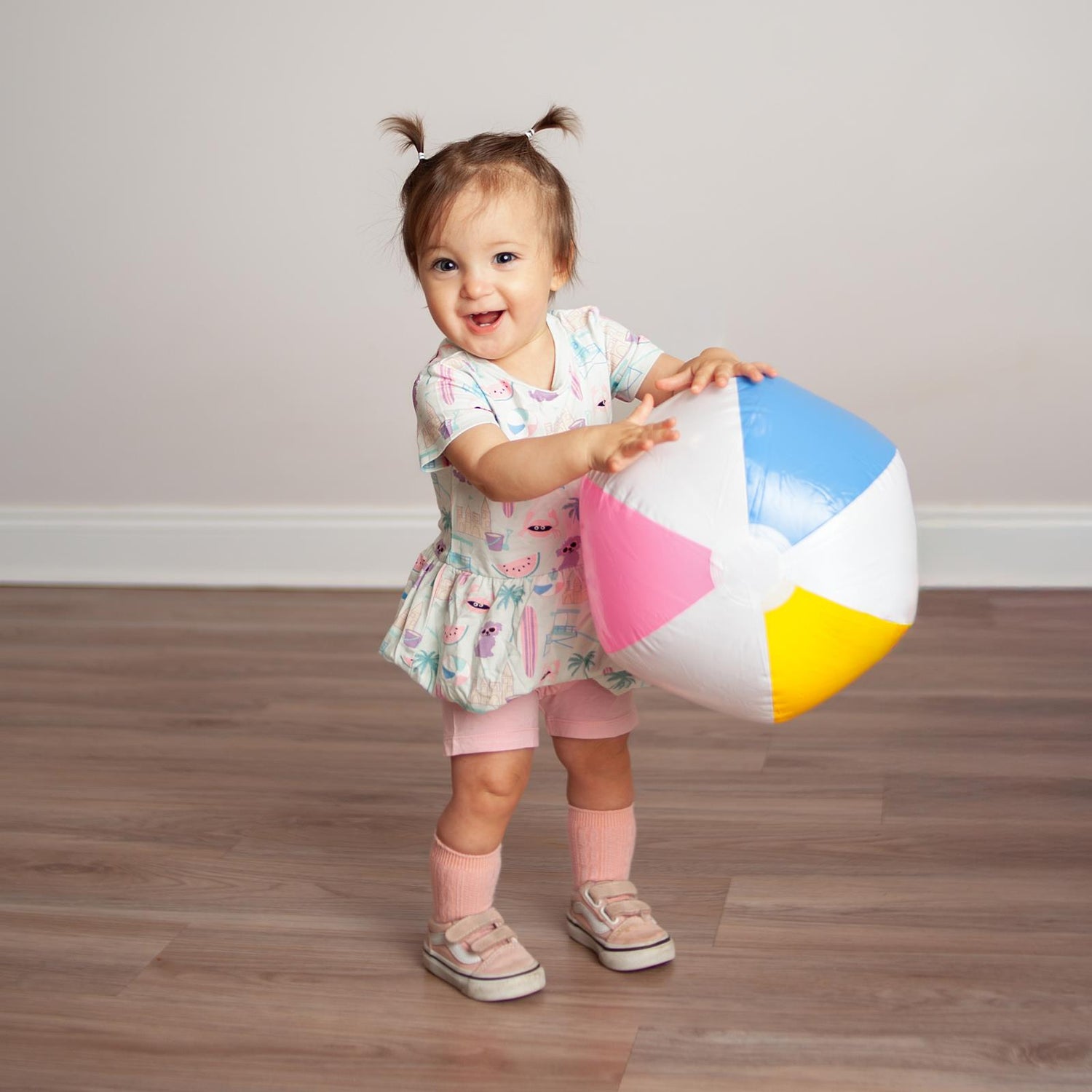 Print Short Sleeve Playtime Outfit Set in Fresh Air Beach Day (362330)