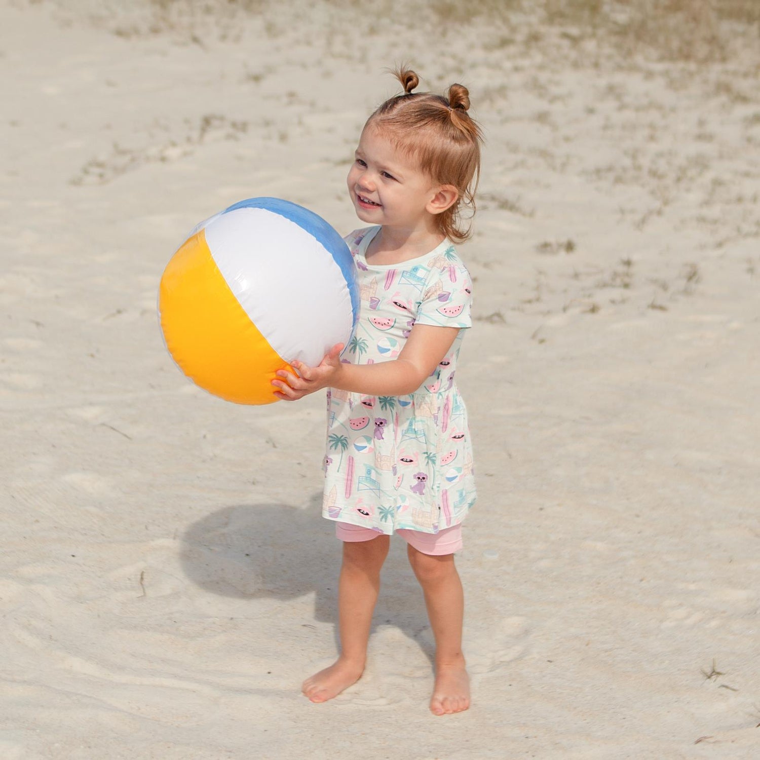 Print Short Sleeve Playtime Outfit Set in Fresh Air Beach Day (362341)