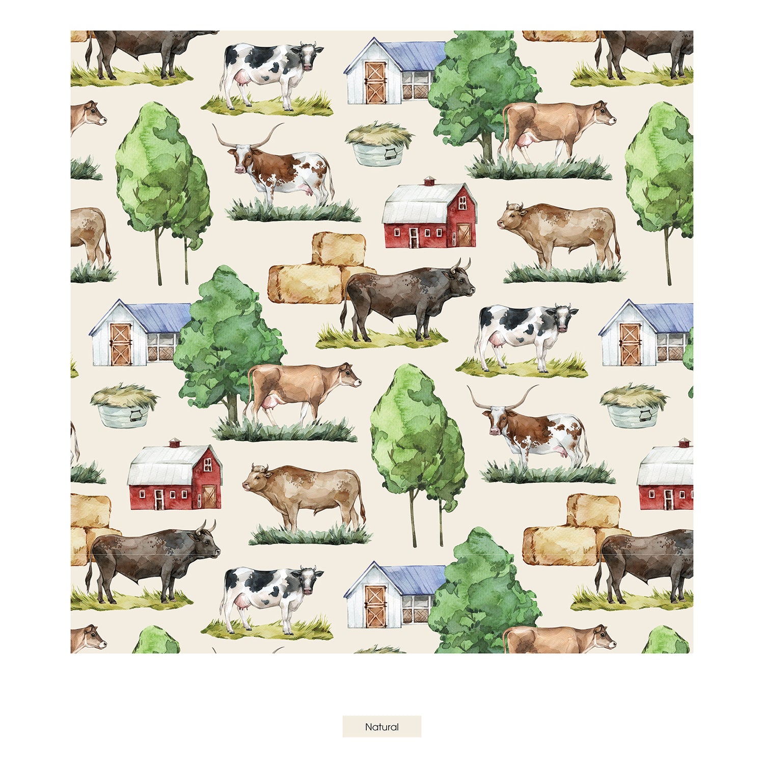 Men's Print Boxer Brief in Natural Grazing Cows (378353)