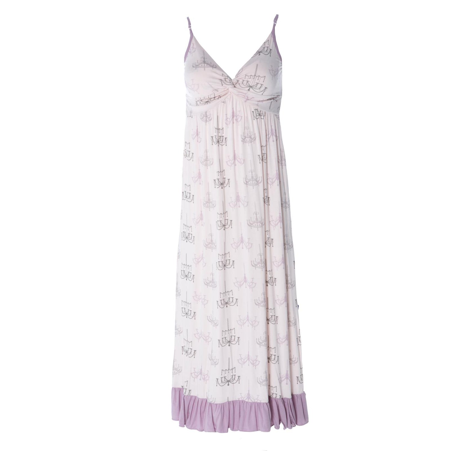 Print Ruffle Nightgown in Macaroon Chandelier (170288)