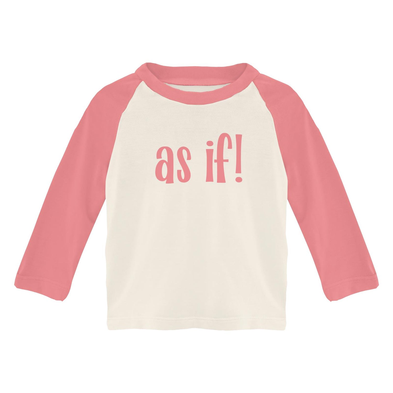 Long Sleeve Crew Neck Graphic Raglan Tee in Natural As If (262374)