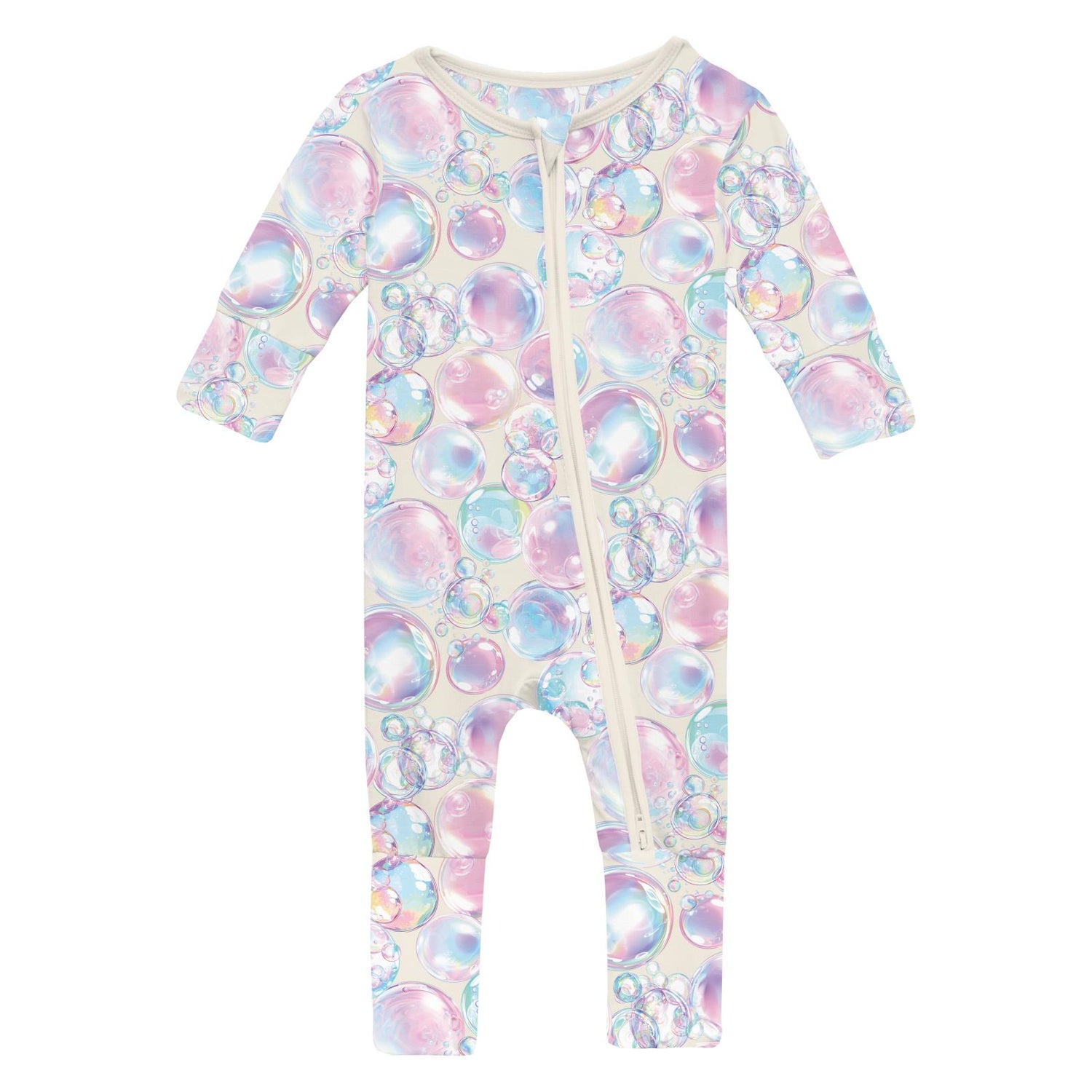 Print Convertible Coverall in Natural Bubbles (369734)