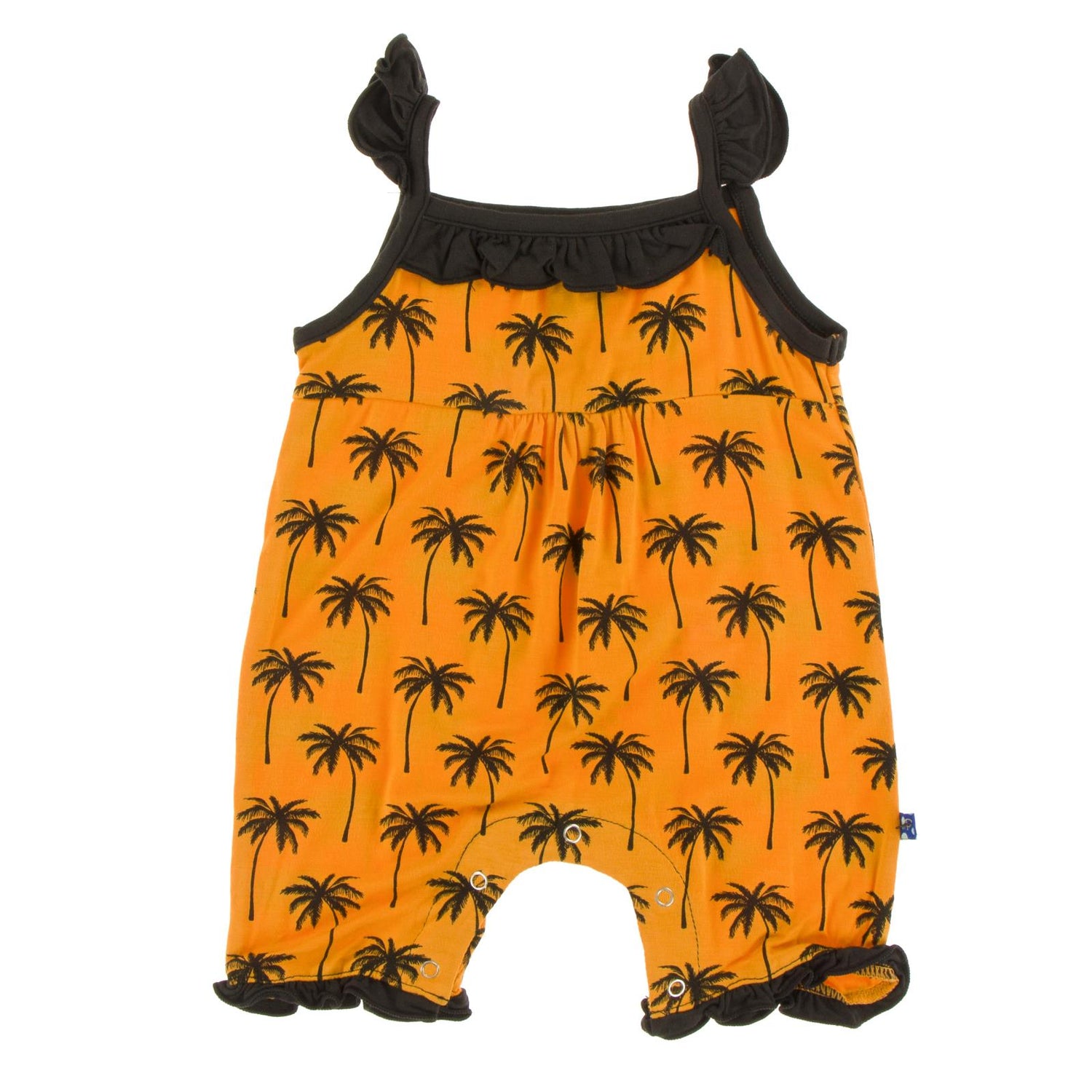 Print Wing Romper in Apricot Palm Trees (193968)