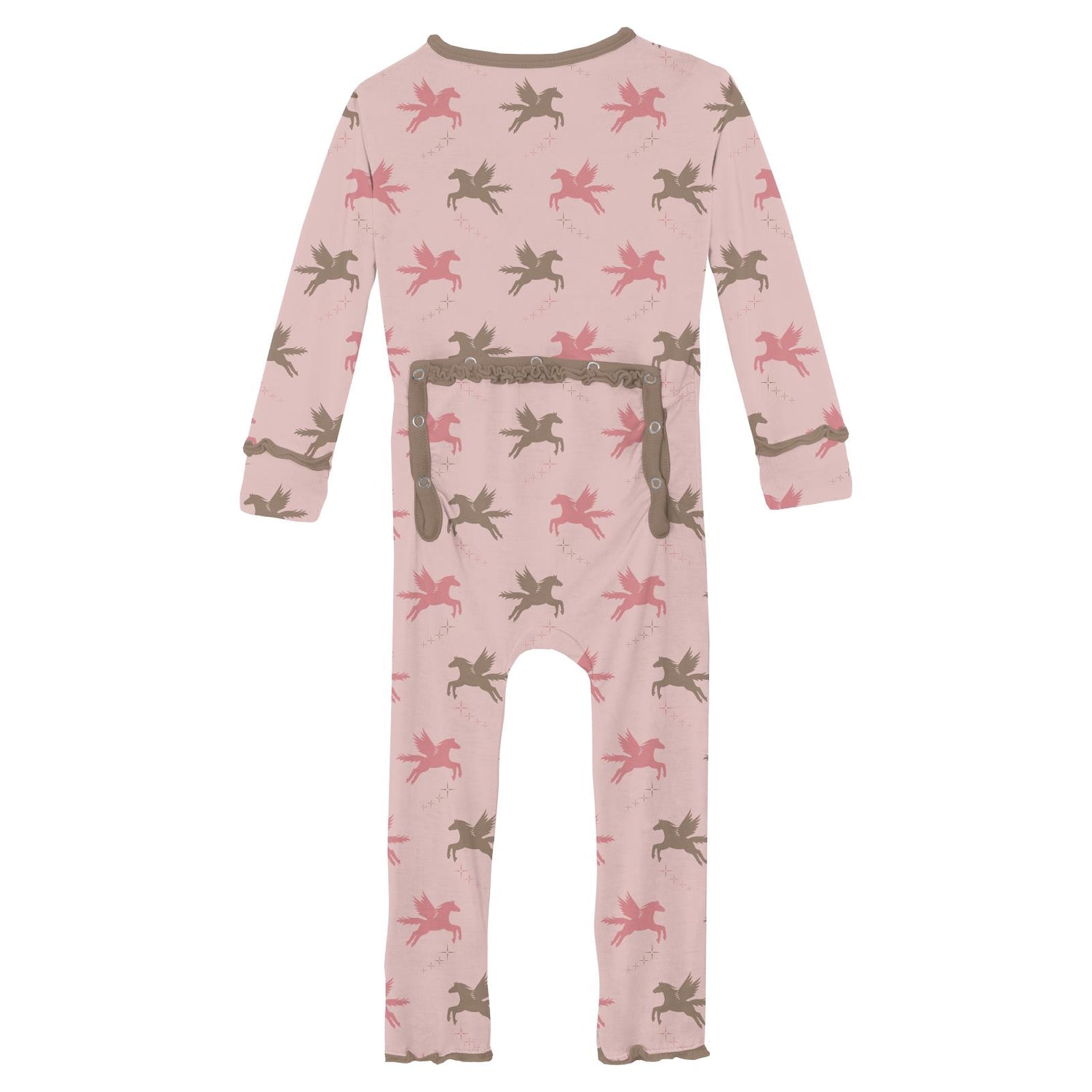 Print Muffin Ruffle Coverall with 2 Way Zipper in Baby Rose Pegasus (344275)
