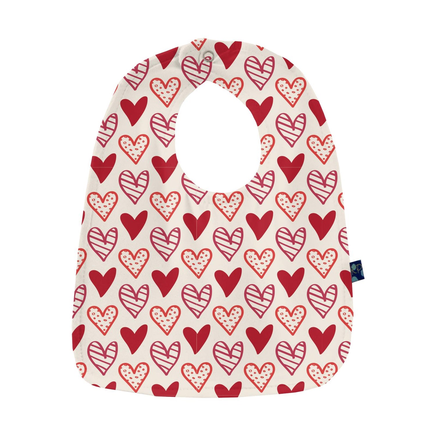 Print Burp Cloth and Bib Set in Natural Heart Doodles (246857)