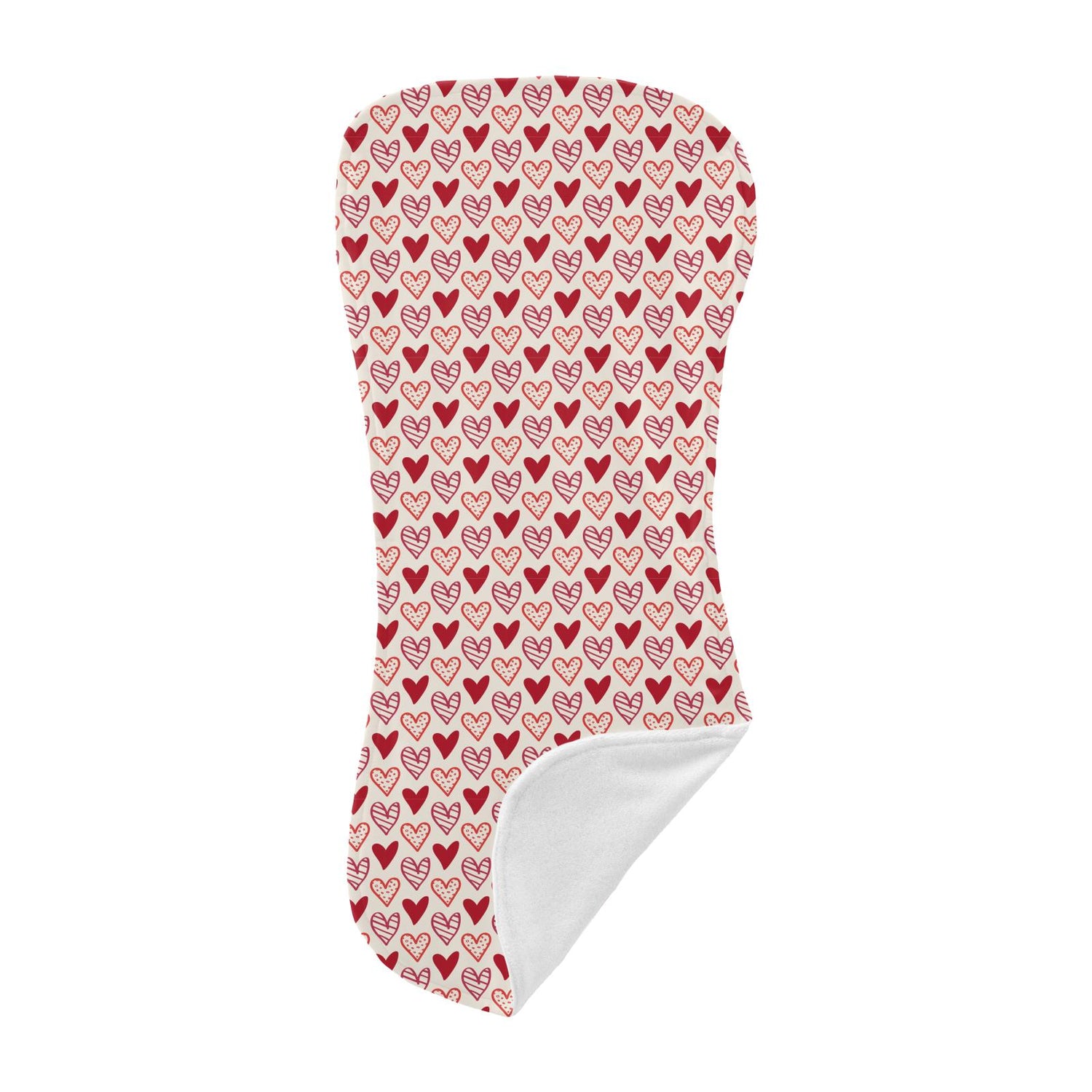 Print Burp Cloth and Bib Set in Natural Heart Doodles (246872)