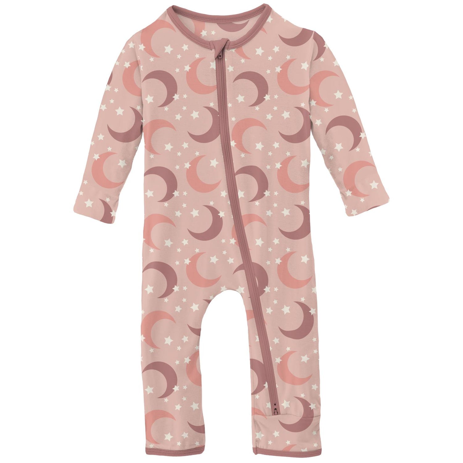 Print Coverall with 2 Way Zipper in Peach Blossom Moon and Stars (246910)