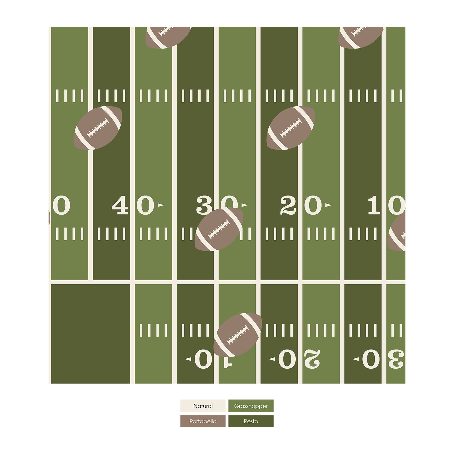 Print Long Sleeve Crew Neck Tee in Pesto Football (340658)
