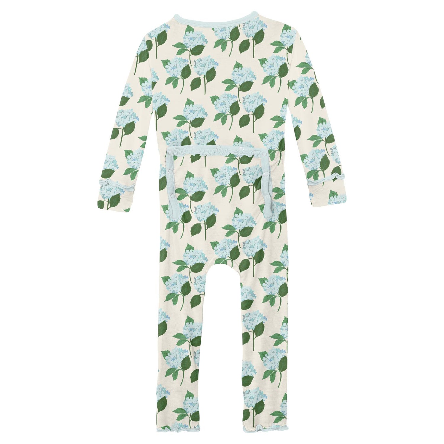 Print Muffin Ruffle Coverall with 2 Way Zipper in Hydrangea Bouquet (313007)