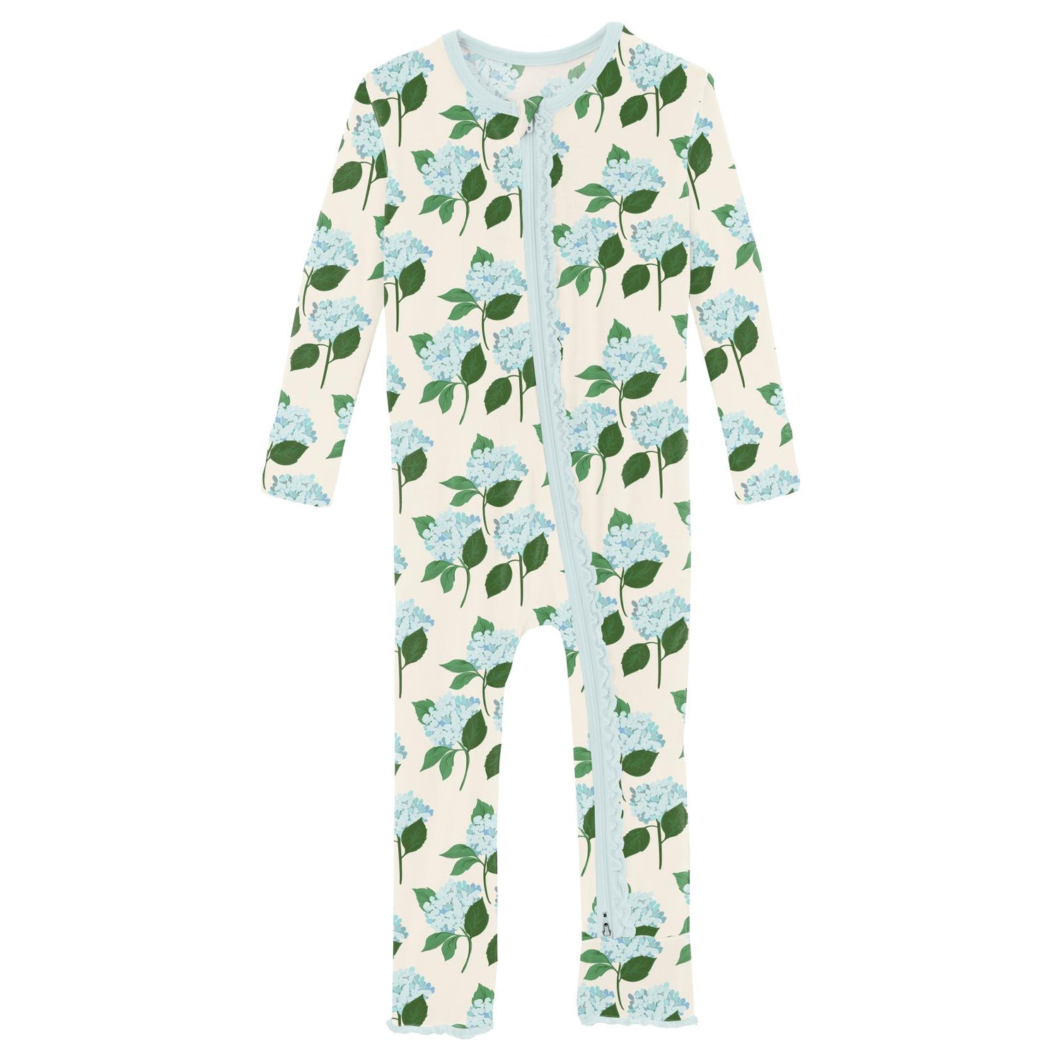 Print Muffin Ruffle Coverall with 2 Way Zipper in Hydrangea Bouquet (313286)