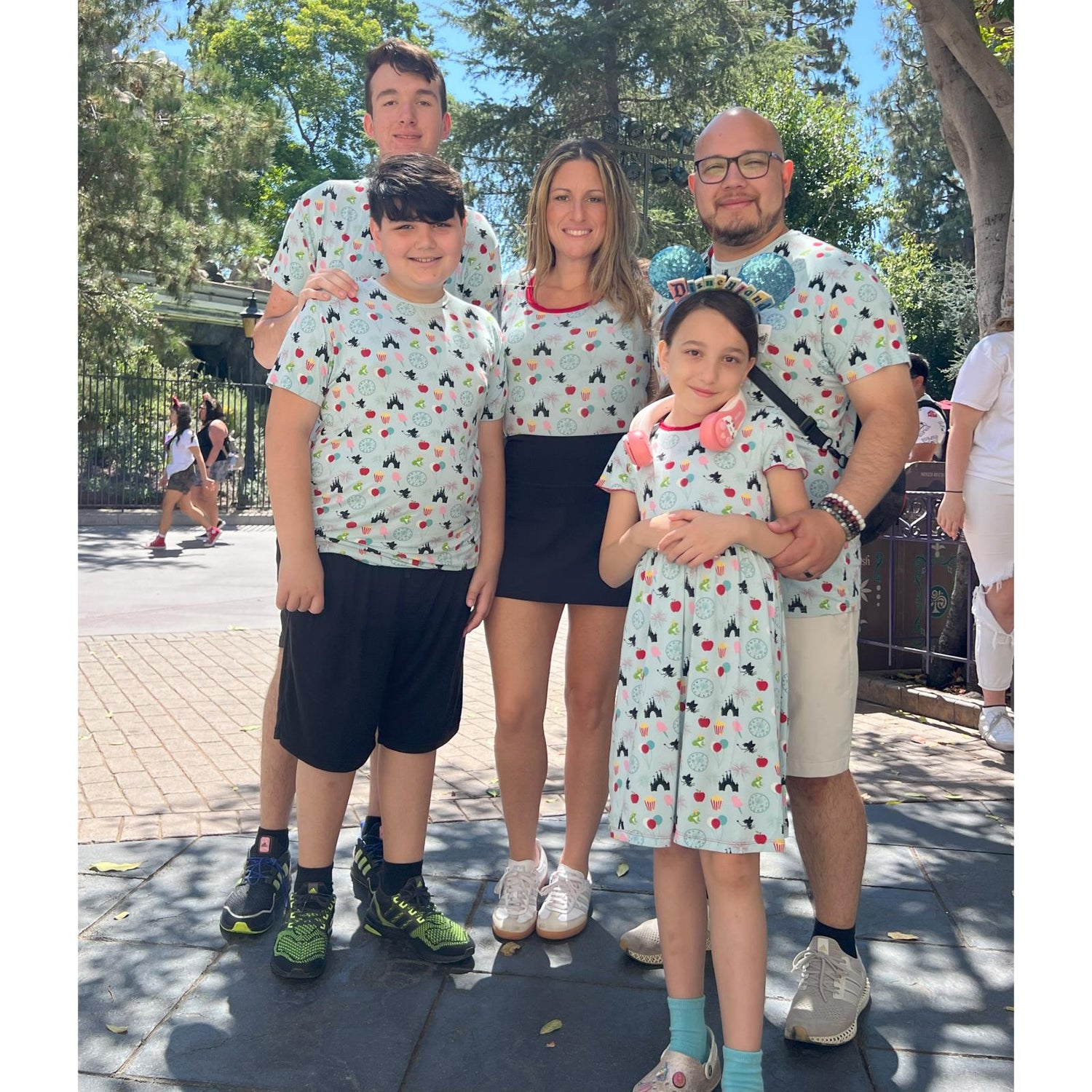 Print Flutter Sleeve Twirl Dress with Pockets in Spring Sky Theme Park (341007)