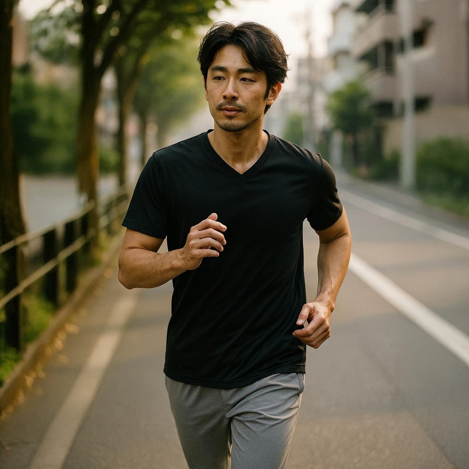 Men's Short Sleeve V-Neck Tee in Midnight (373780)