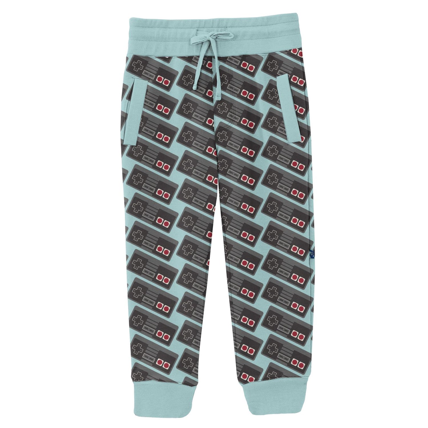Print Fleece Joggers in Summer Sky Retro Game Controller (248137)