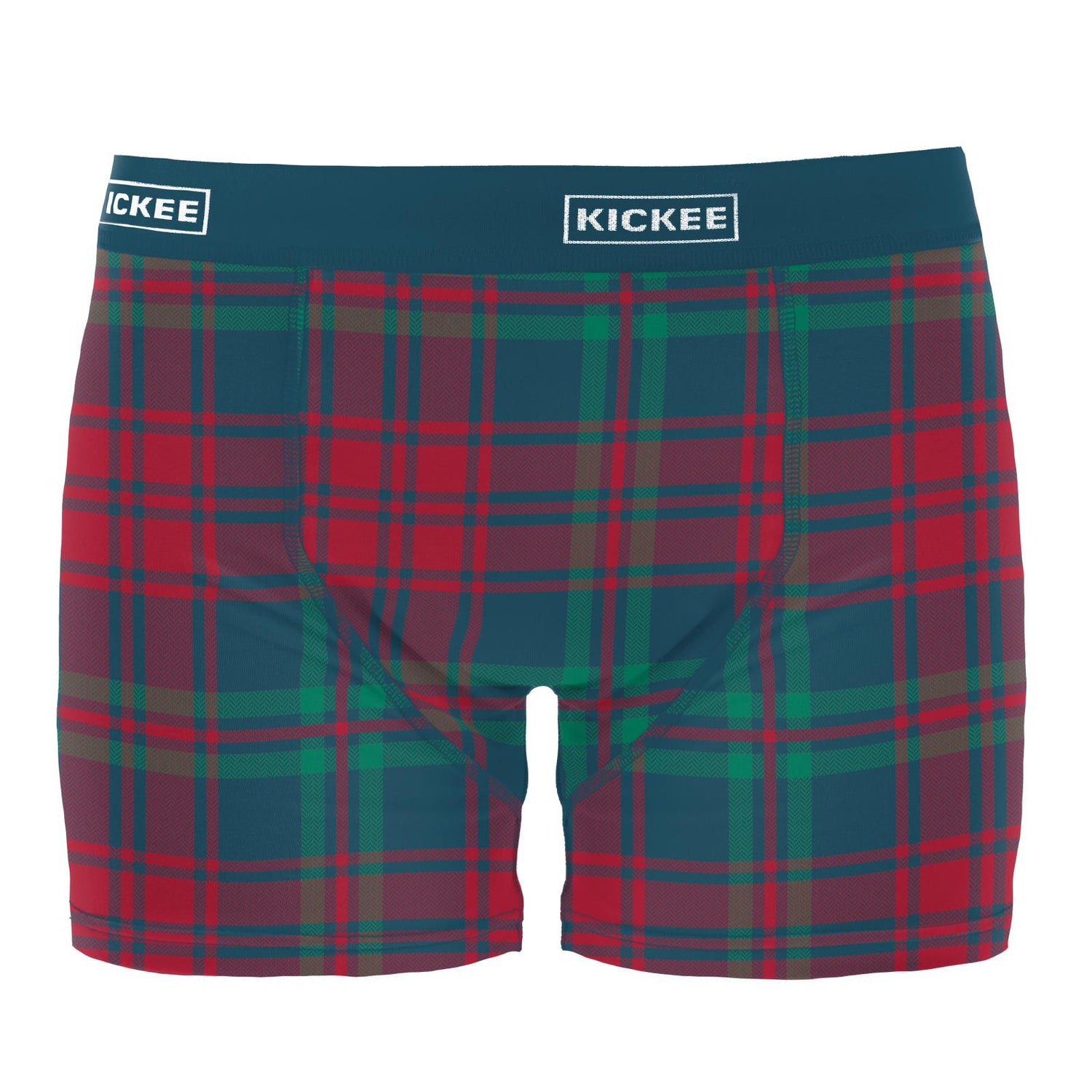 Men's Print Boxer Brief in Peacock Plaid