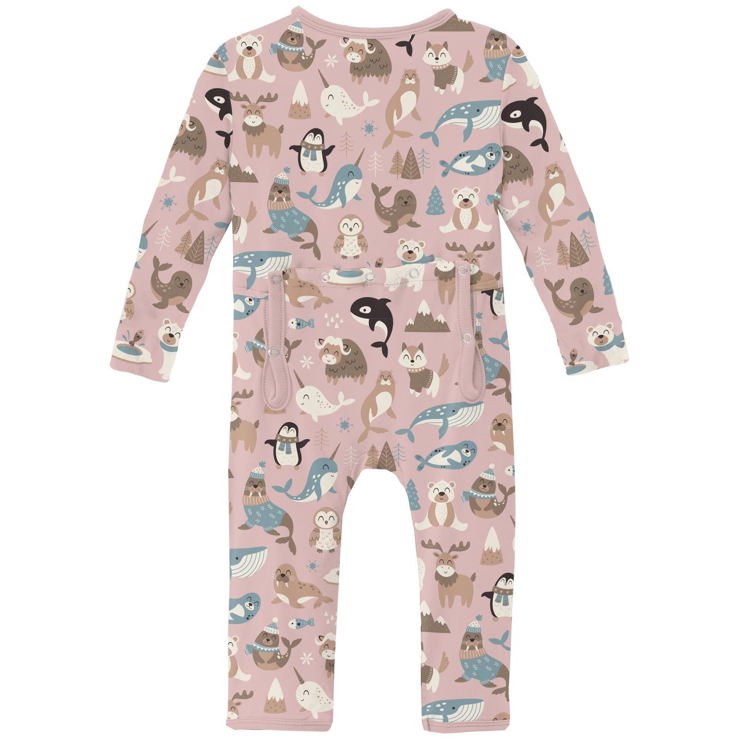 Print Coverall with 2 Way Zipper in Baby Rose Arctic Animals (344651)