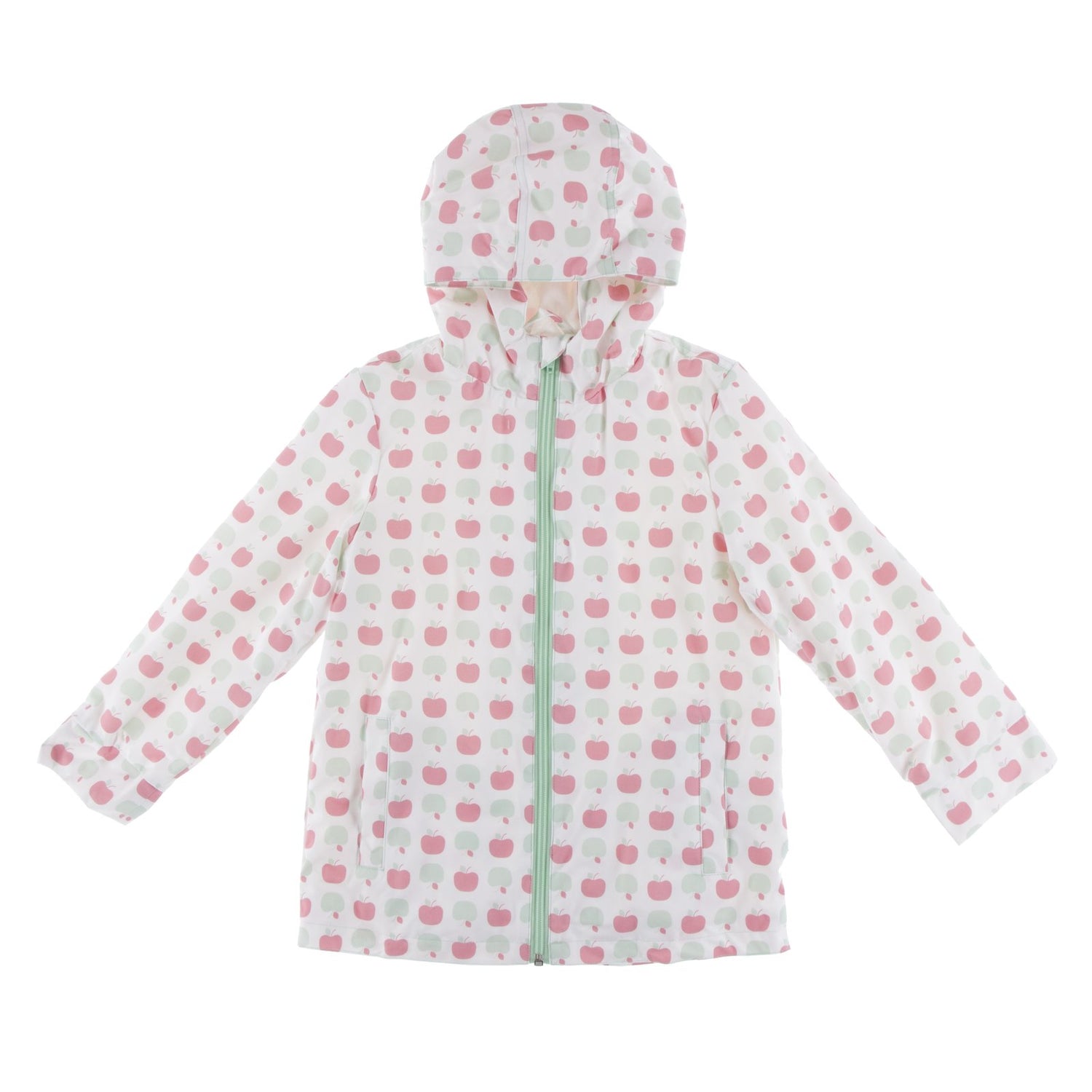 Print Sherpa-Lined Raincoat in Natural Apples (383922)