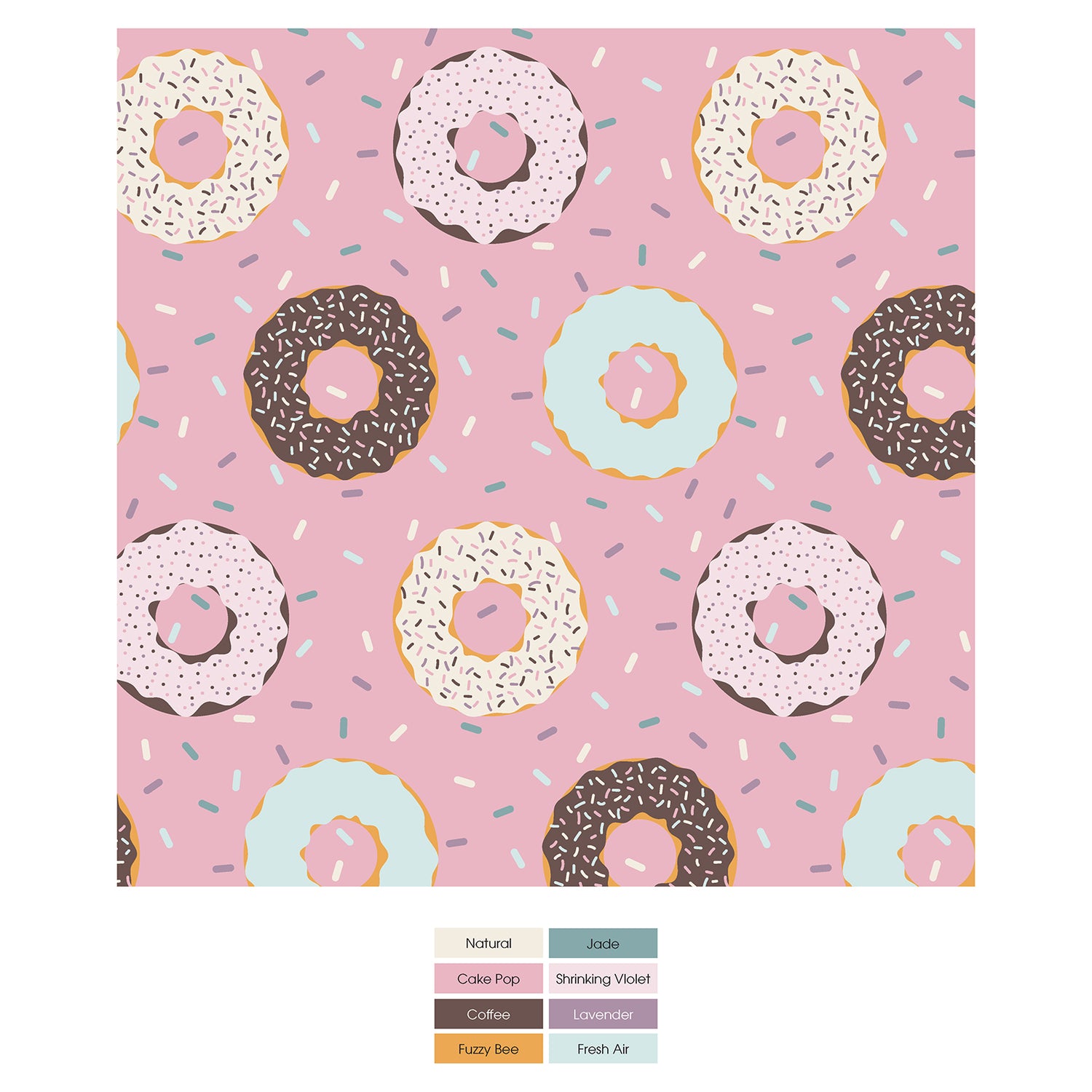 Short Sleeve Graphic Tee Pajama Set in Cake Pop Donuts and Sprinkles (316025)