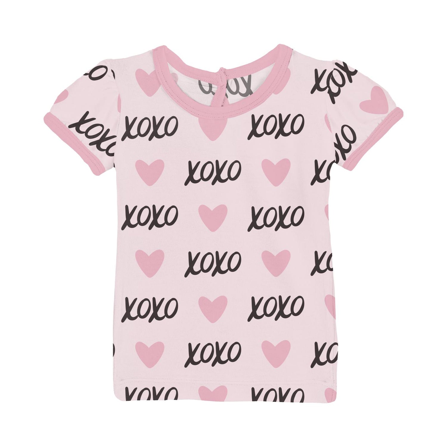 Print Short Sleeve Puff Tee in Shrinking Violet XOXO (314099)