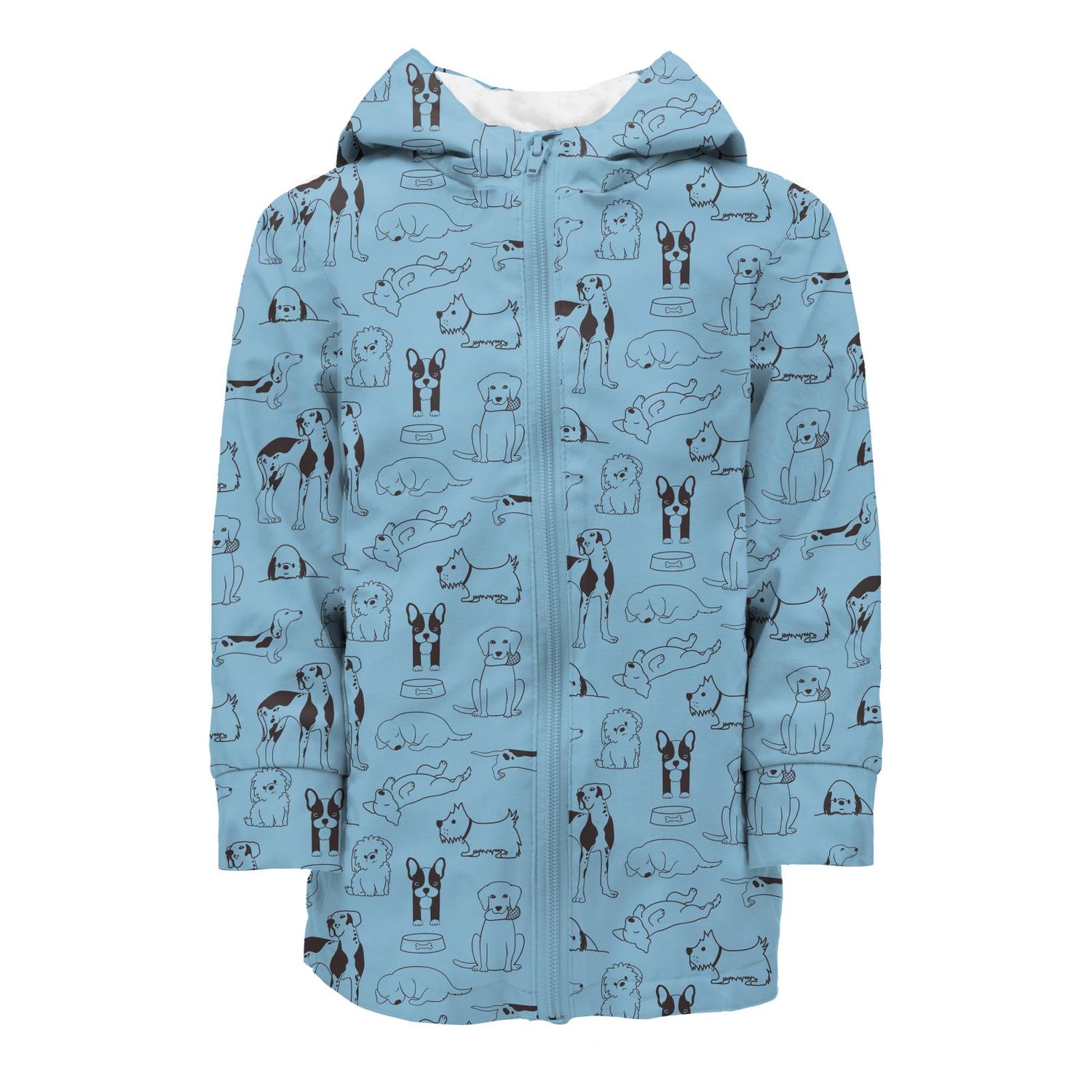 Print Terry-Lined Raincoat in Seaside Blue Dogs (320887)