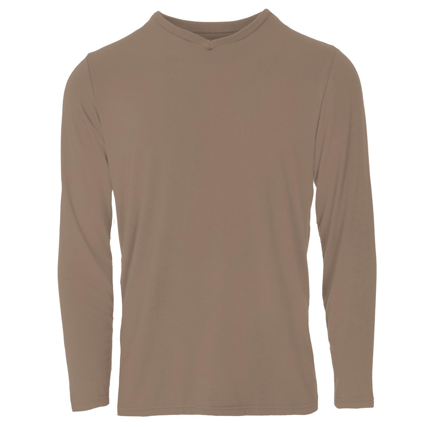 Men's Long Sleeve V-Neck Tee in Portabella (352380)