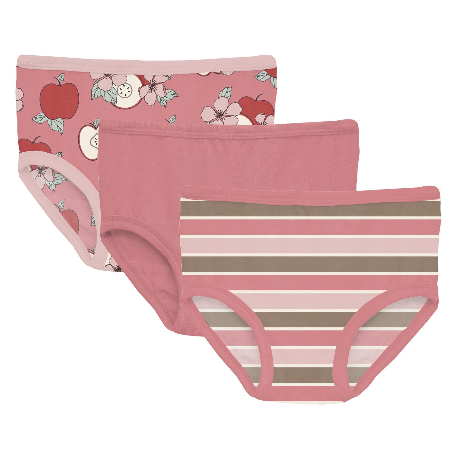 Print Girl's Underwear Set of 3 in Desert Rose Apple Picking, Desert Rose & Neapolitan Stripe (332579)
