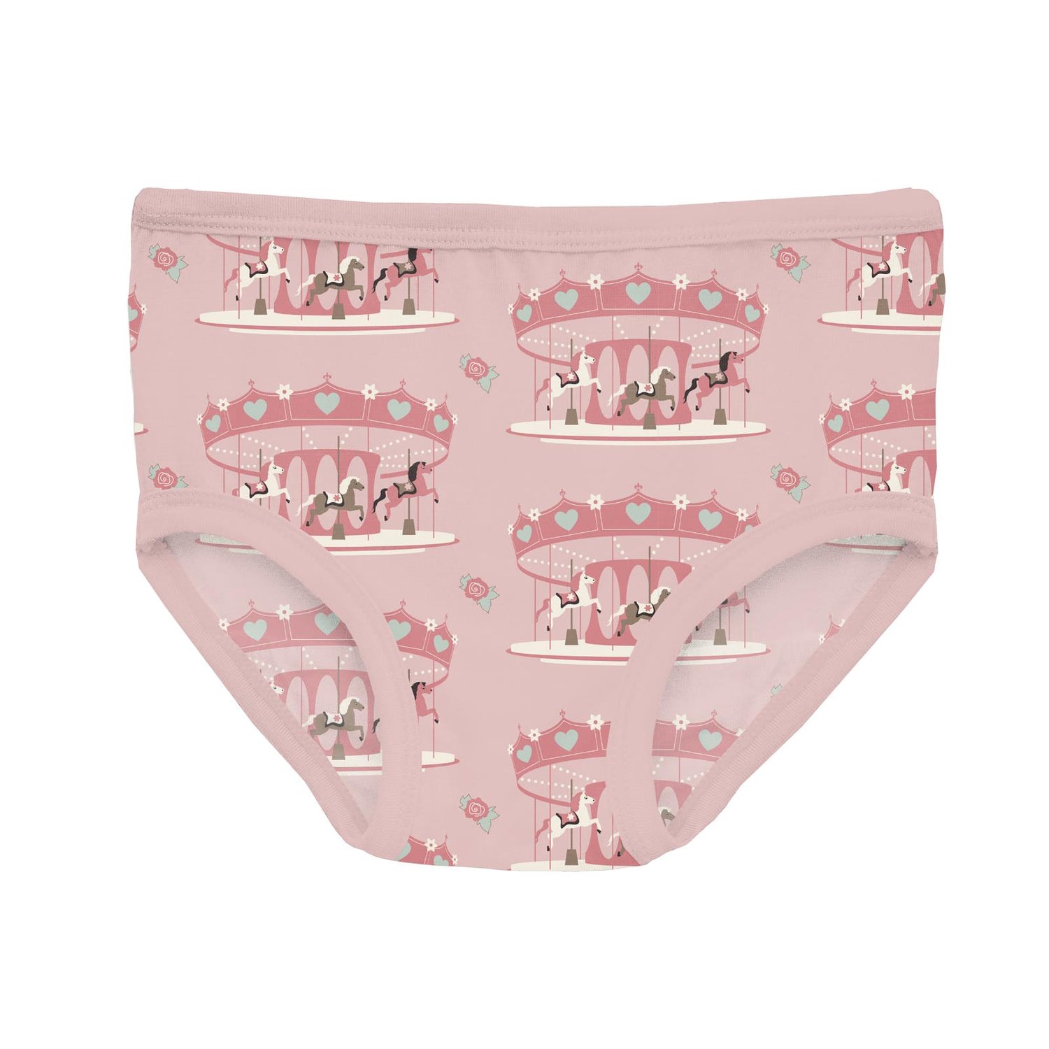Print Girl's Underwear Set of 3 in Aloe Fall Floral, Baby Rose & Baby Rose Fair Carousel (332663)