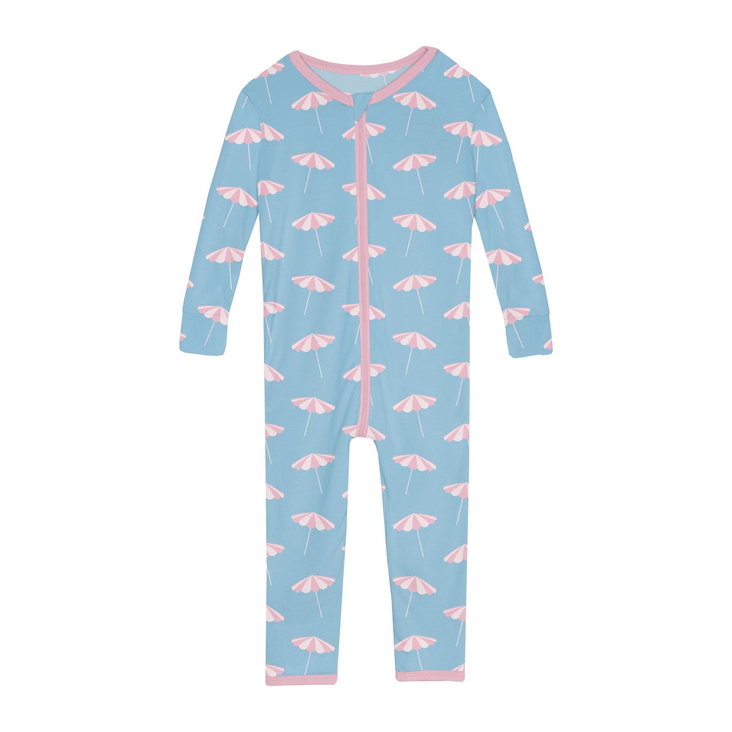 Print Convertible Sleeper with Zipper in Seaside Blue Beach Umbrellas (341332)