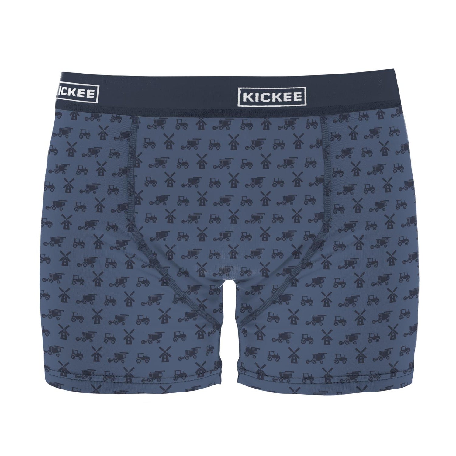 Men's Print Boxer Brief in Denim Tractors & Windmills (373117)