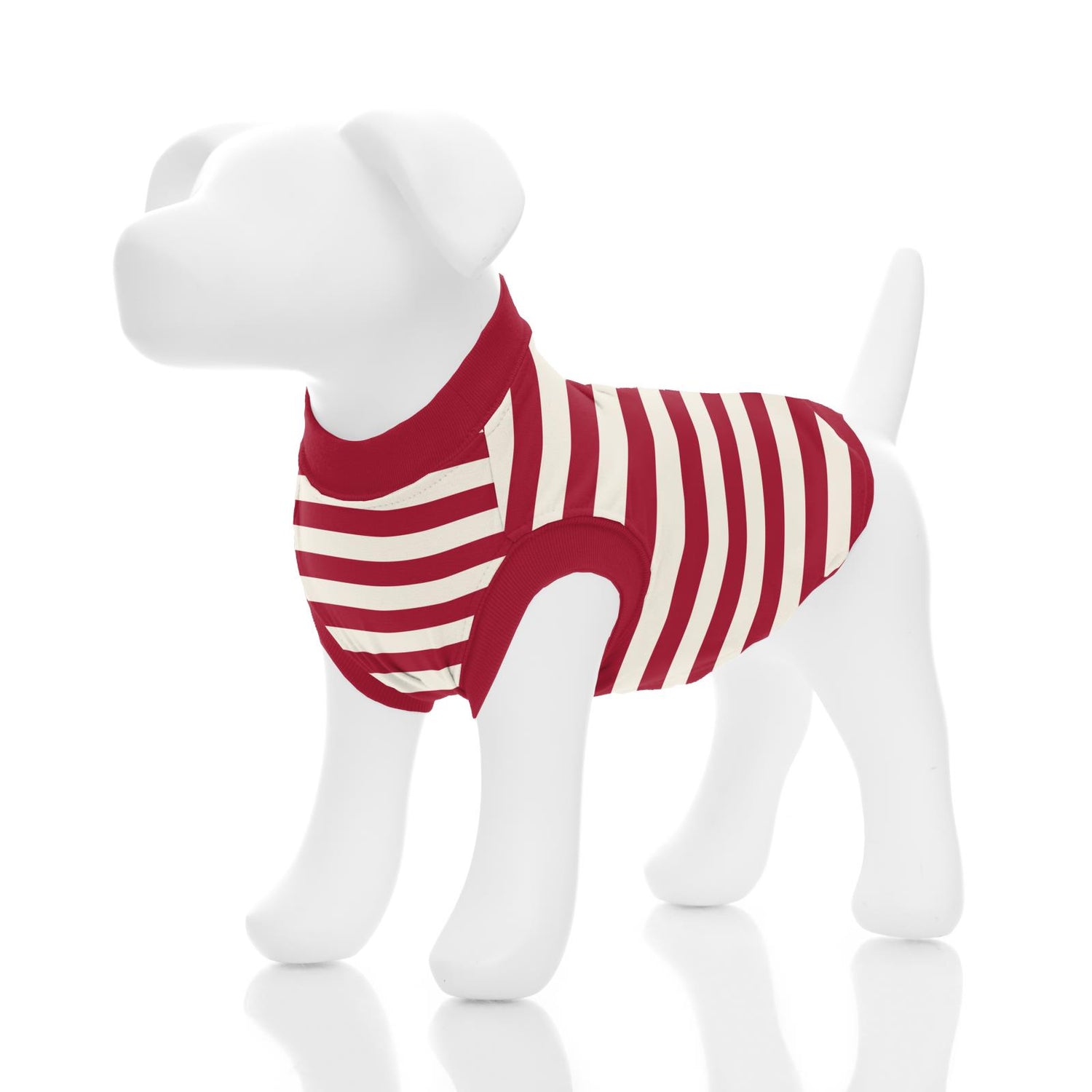 Print Sleeveless Dog Jammies in Classic Candy Cane Stripe
