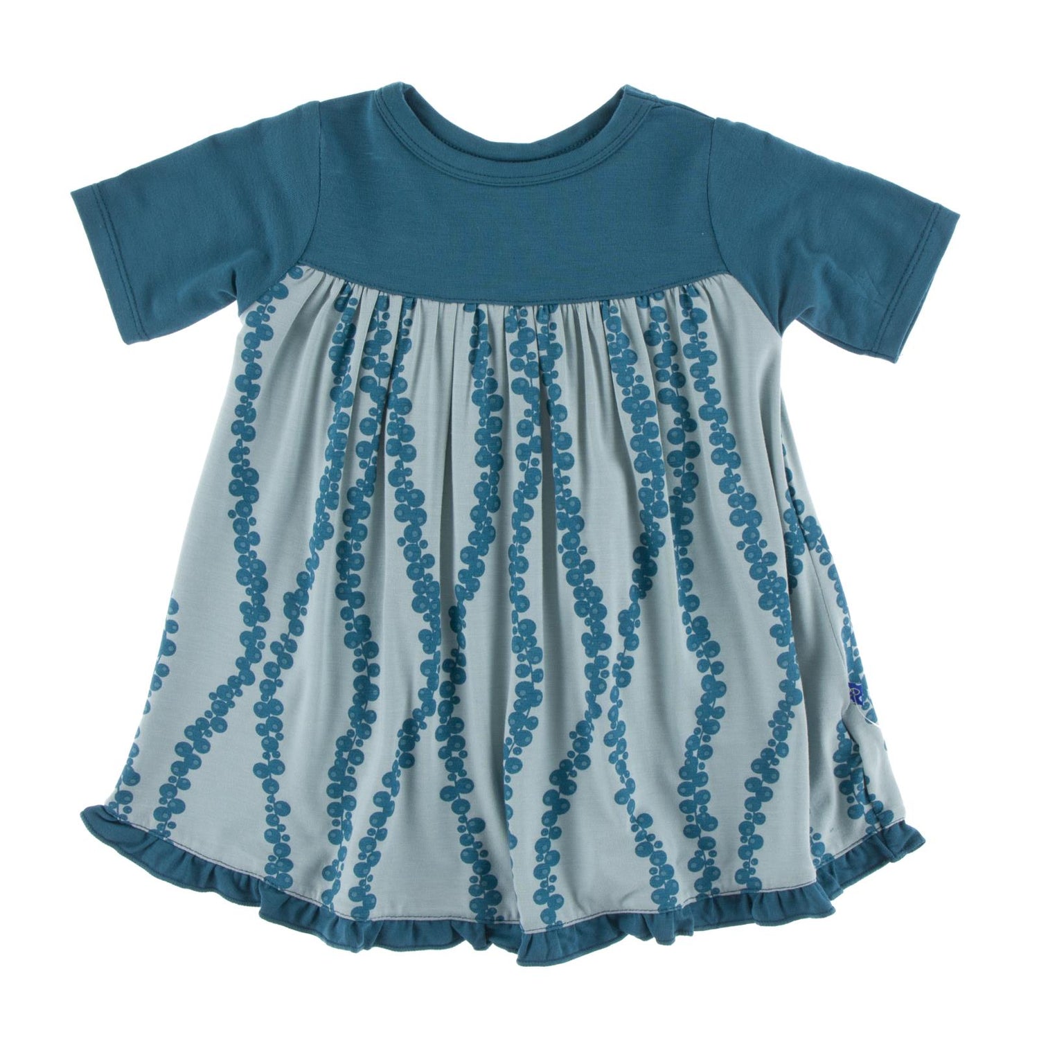 Print Short Sleeve Swing Dress in Jade Sea Grapes (349847)