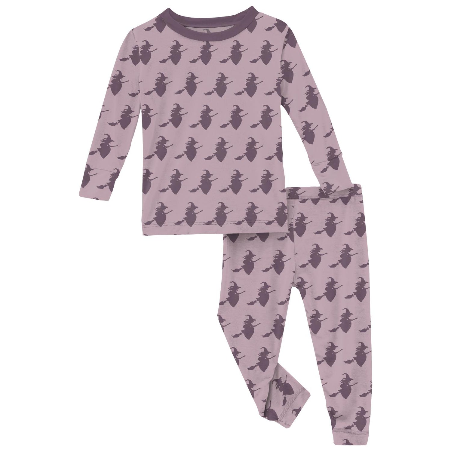 Print Long Sleeve Pajama Set in Sweet Pea Witch (259592)