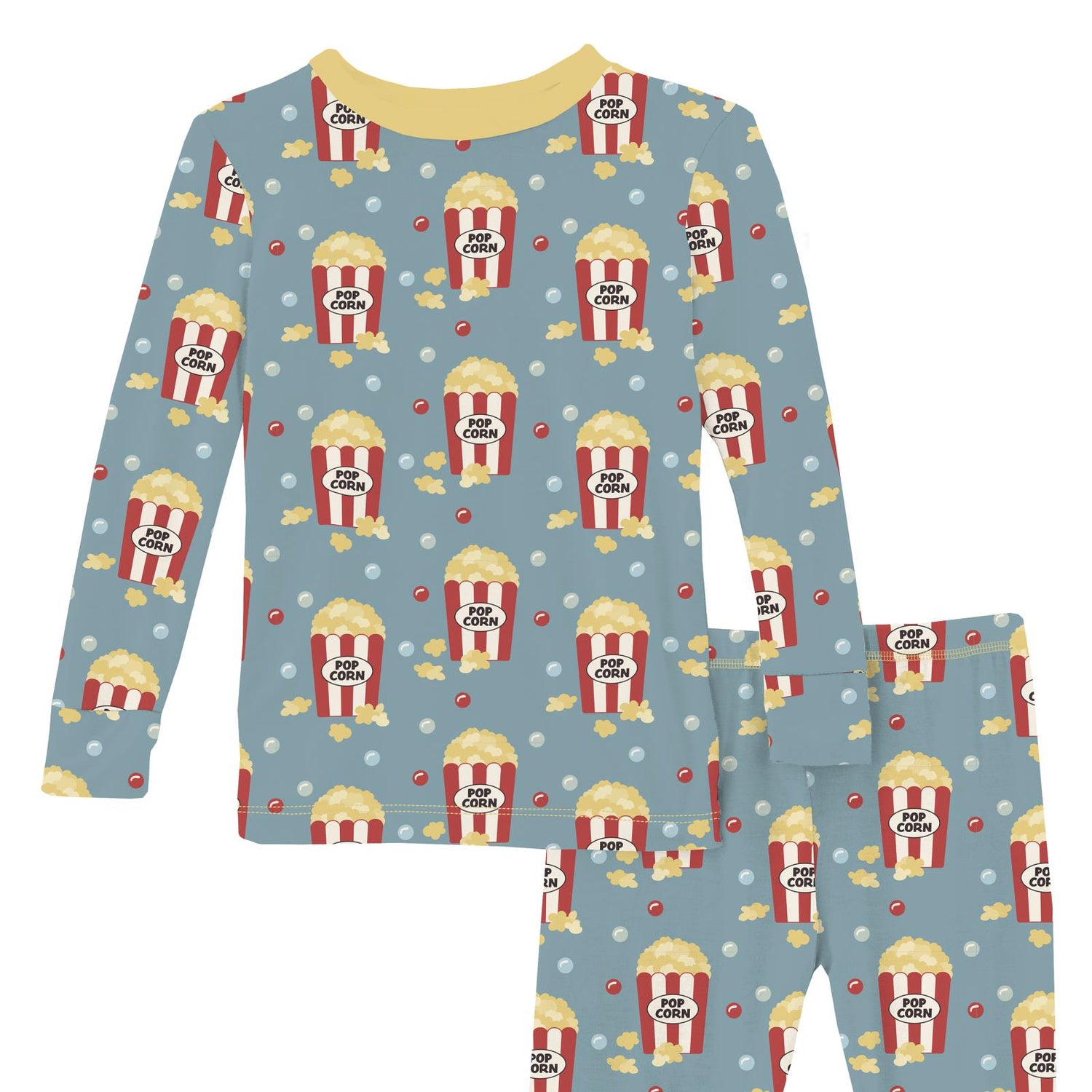Print Long Sleeve Pajama Set in Stormy Sea Movie Night (373390)