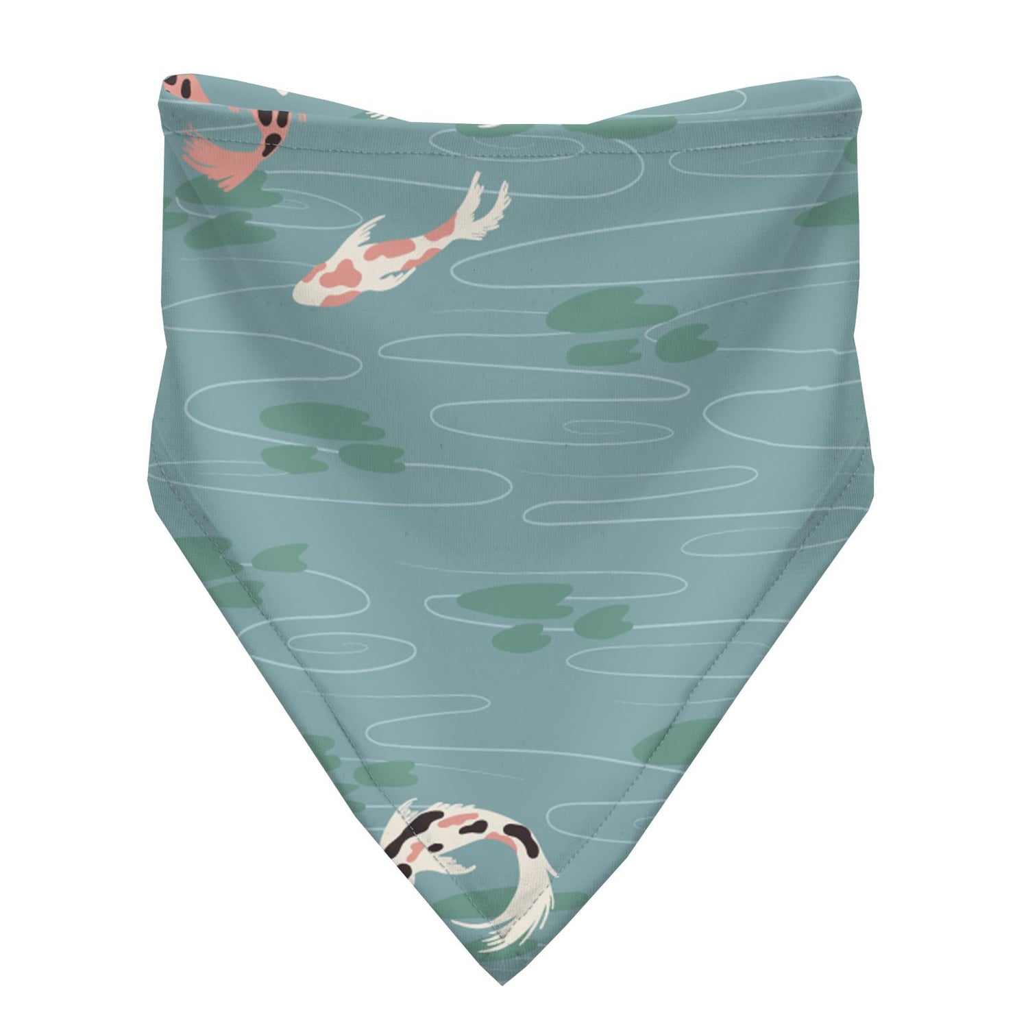 Print Bandana Bib Set of 3 in Natural Frog Prince, Jade and Jade Koi Pond (215430)