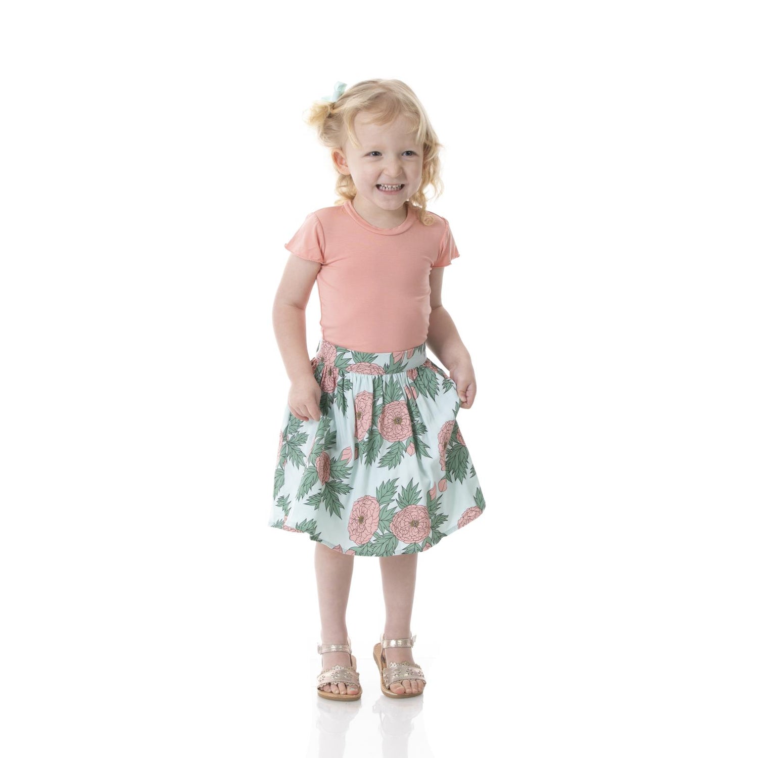 Print Woven Skirt in Spring Sky Floral (216023)