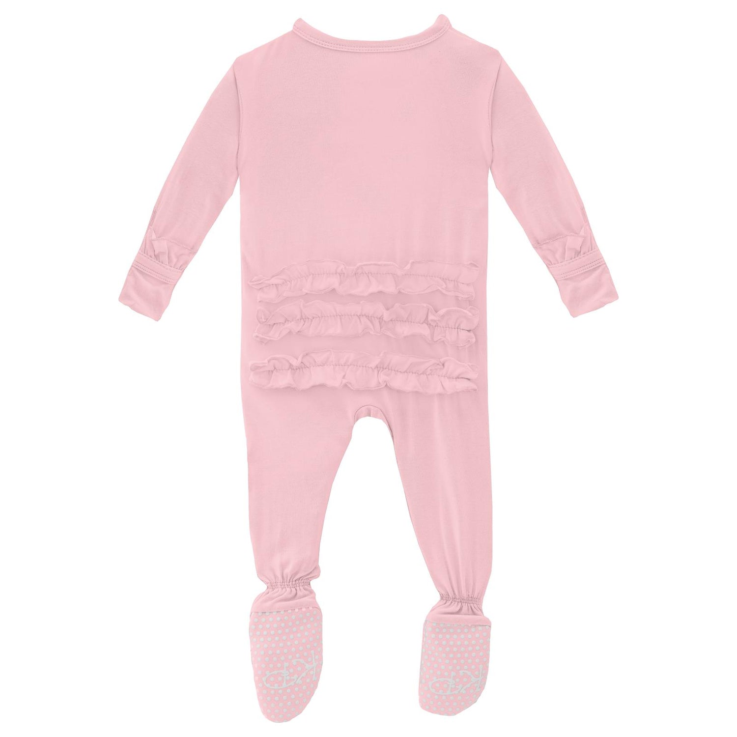 Layette Ruffle Footie with Snaps in Lotus (250496)