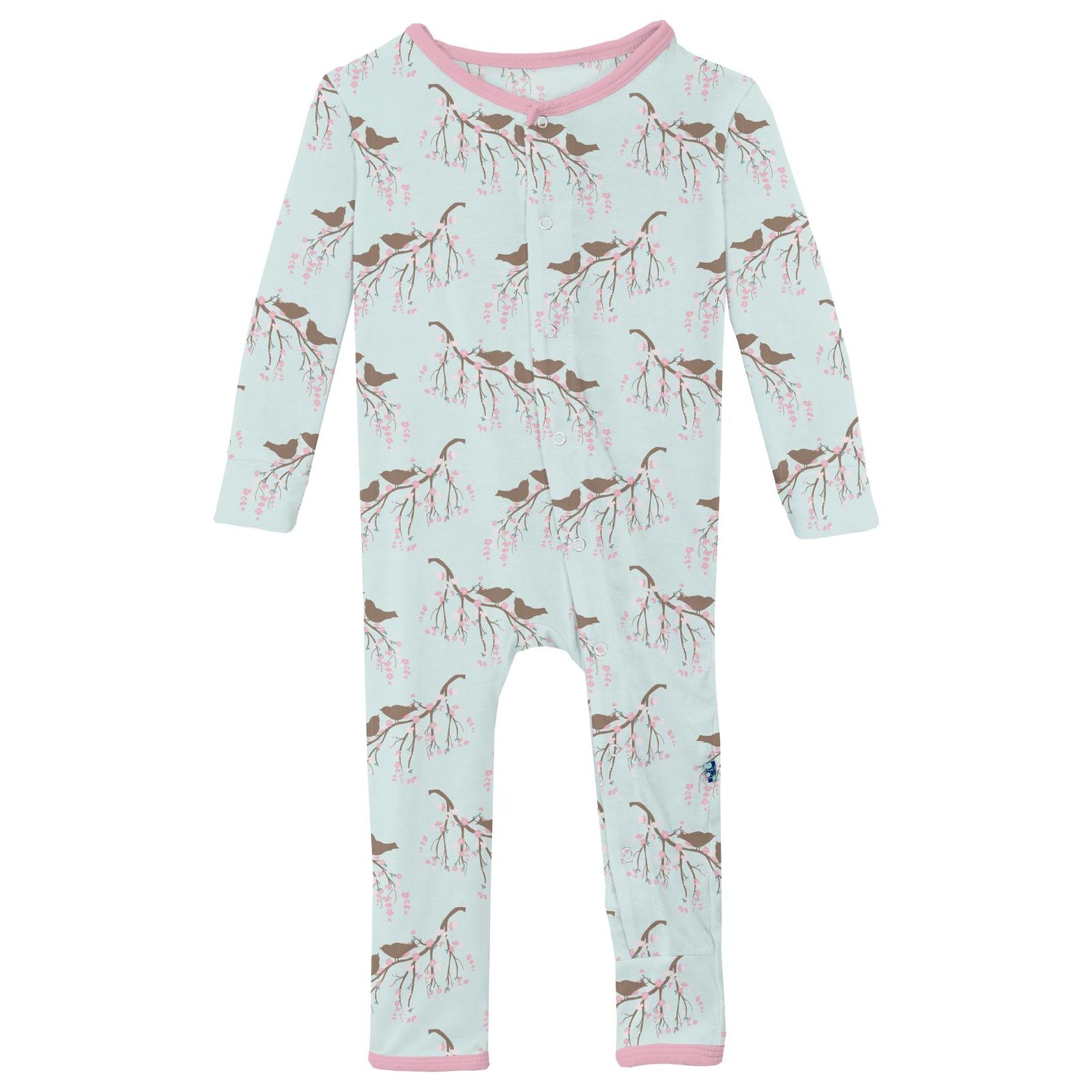 Print Coverall with Snaps in Fresh Air Bird Branch (319384)