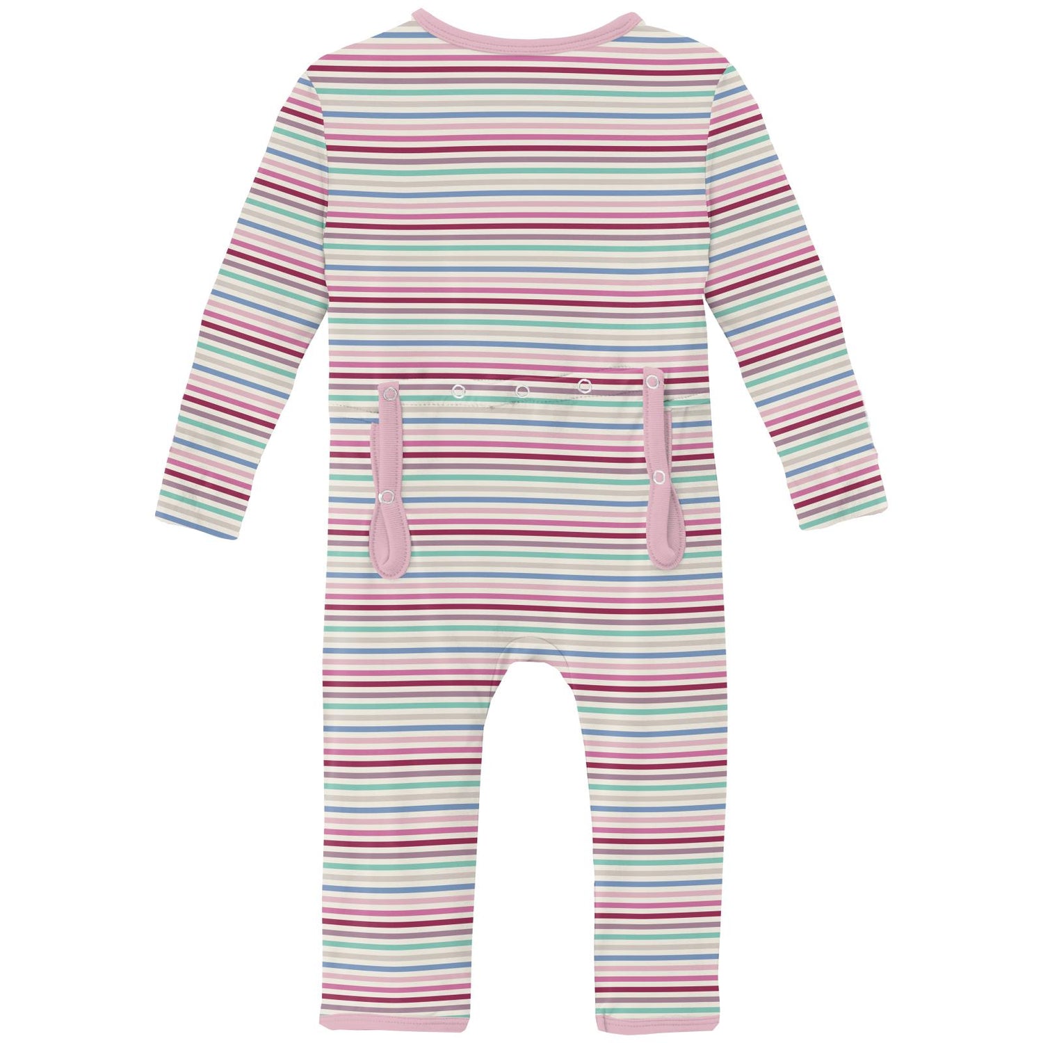 Print Coverall with 2 Way Zipper in Make Believe Stripe