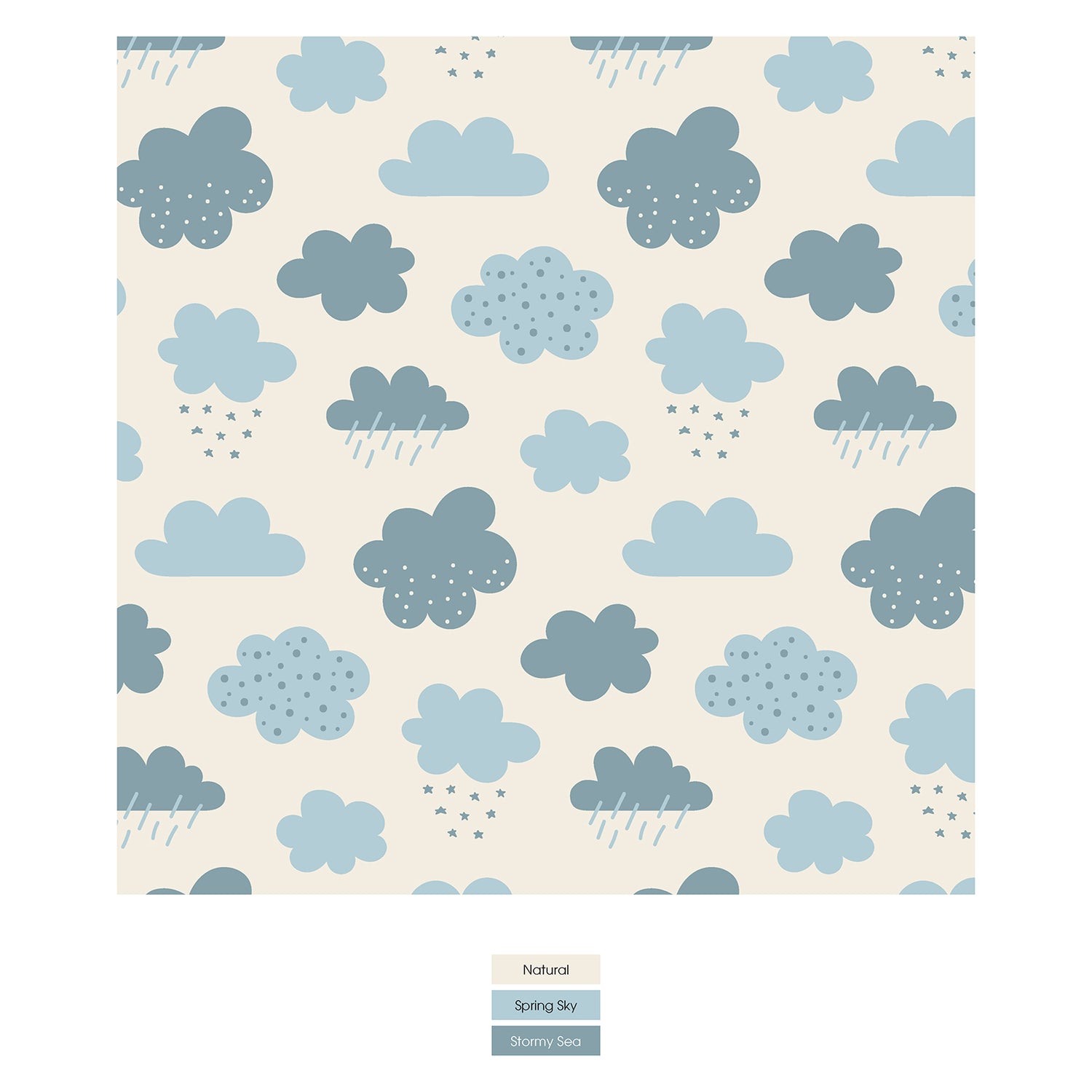 Print Knot Hat in Natural Cloudy Sky (355606)