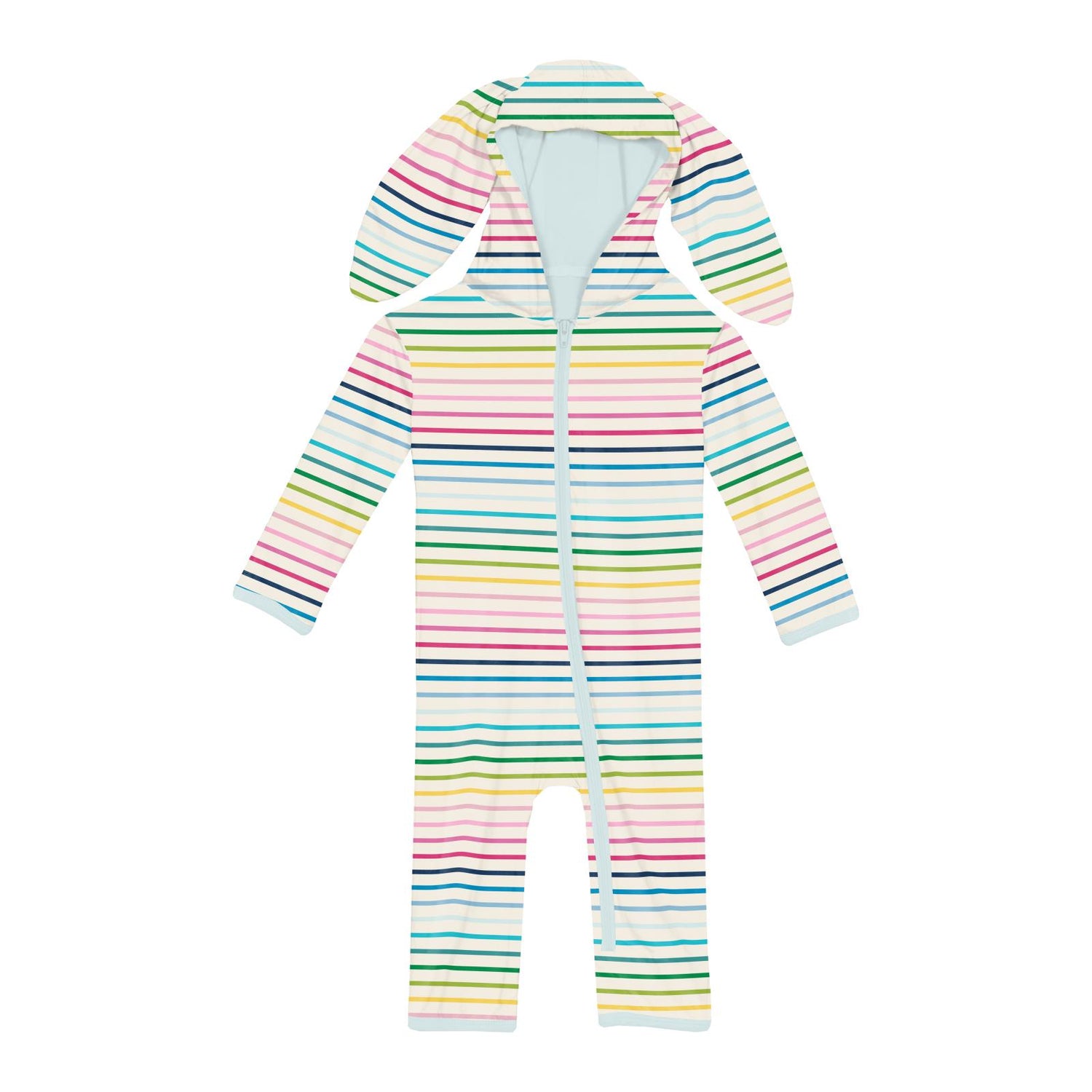 Print Bunny Romper in Happy Stripe (317727)