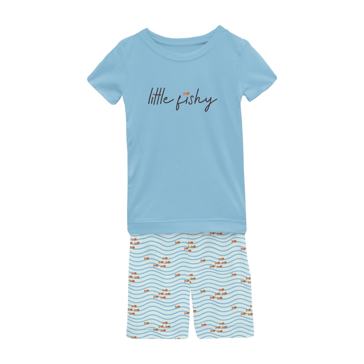 Short Sleeve Graphic Tee Pajama Set with Shorts in Fresh Air Little Fishy (327099)