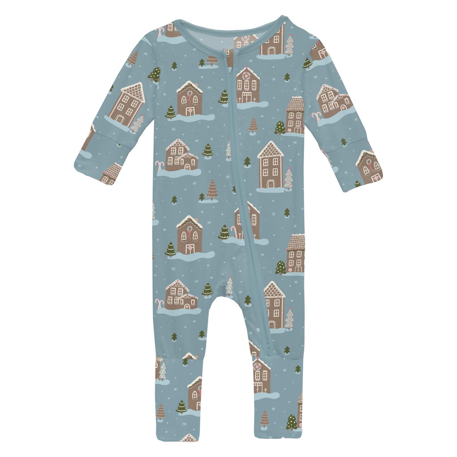 Print Convertible Coverall in Stormy Sea Gingerbread Town (360272)