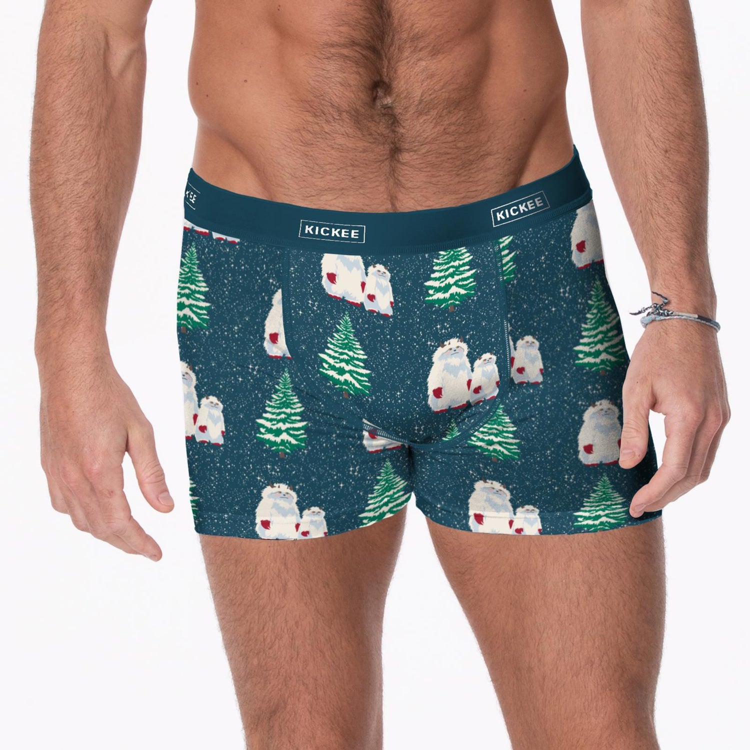 Men's Print Boxer Brief in Peacock Yeti