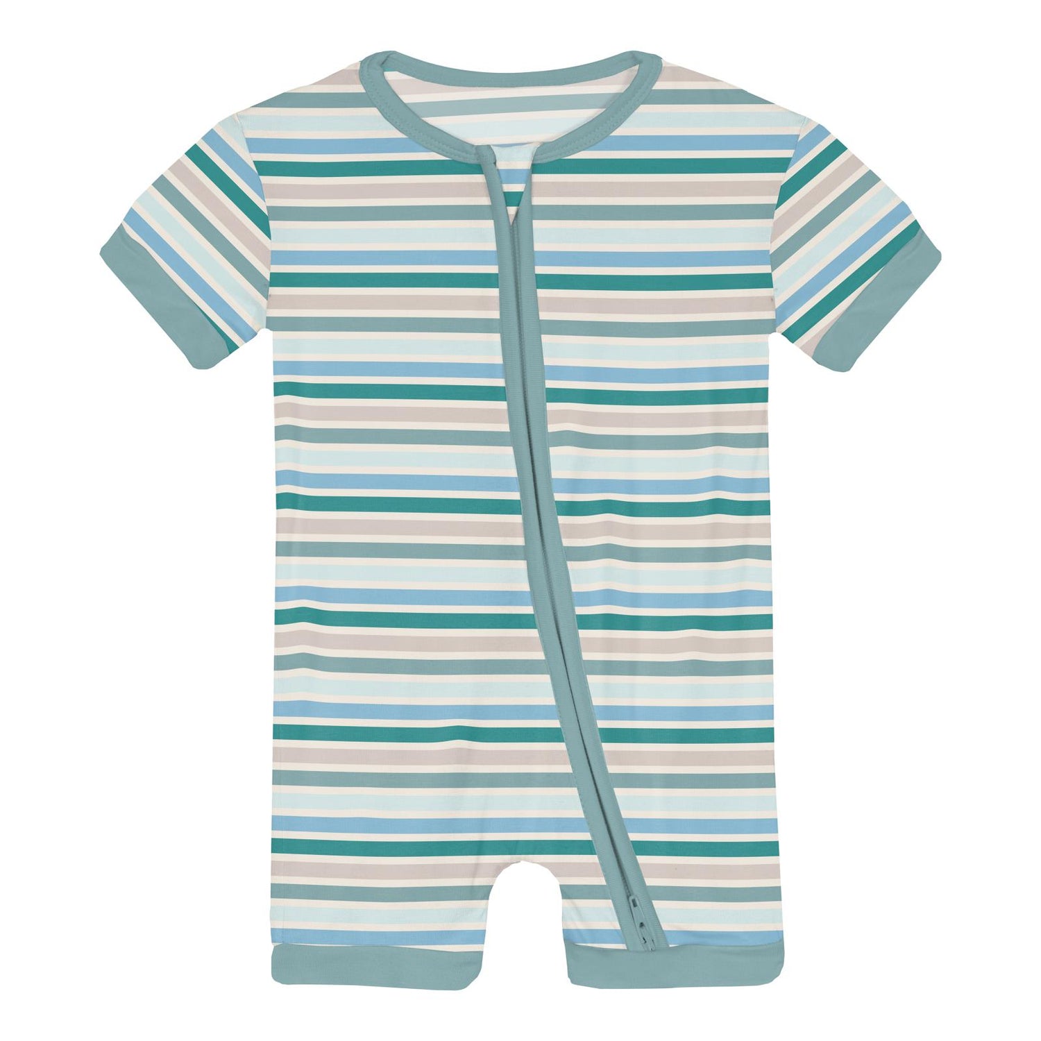 Print Shorty Sleeper with Zipper in Lakeside Stripe (359894)