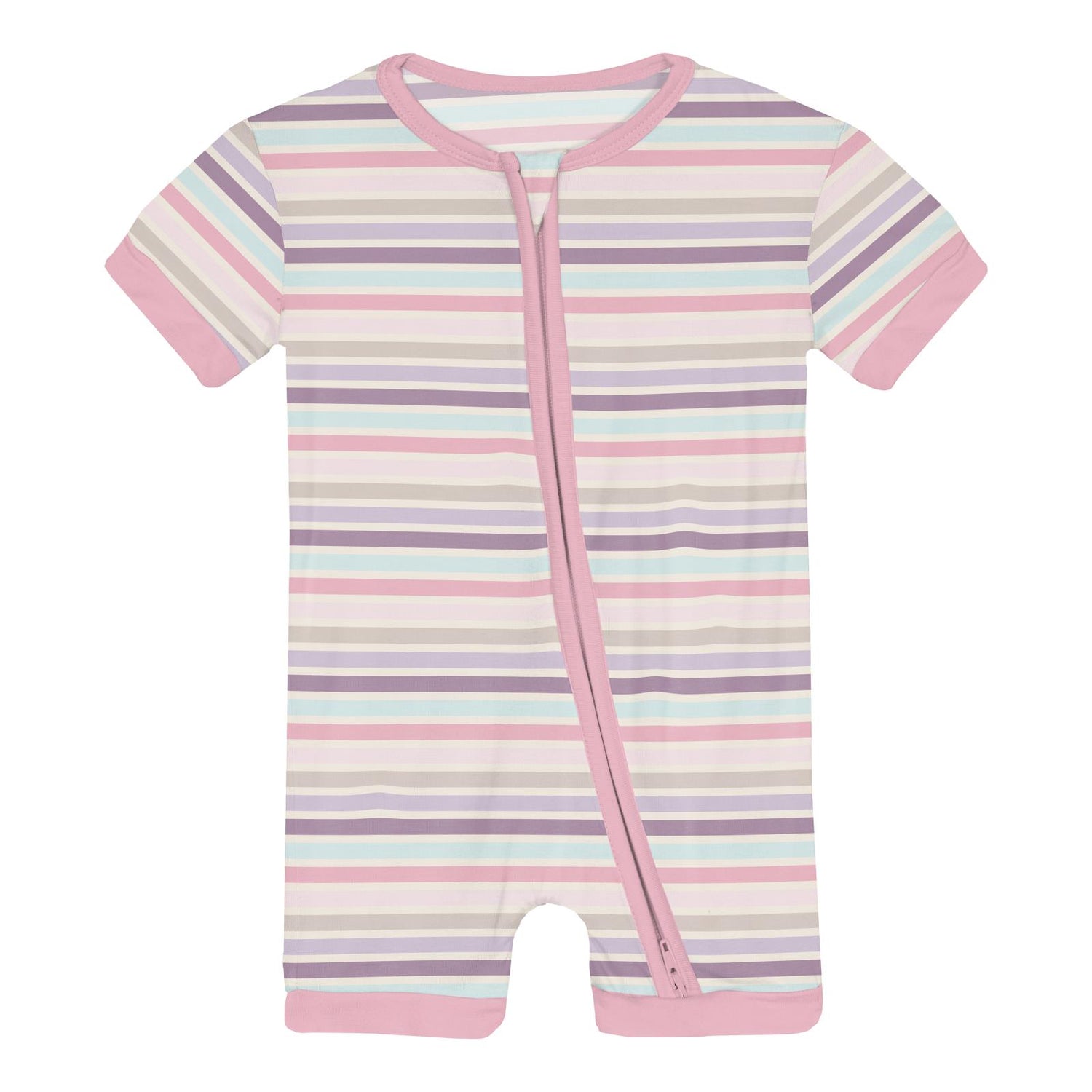 Print Shorty Sleeper with Zipper in Ice Cream Stripe (359891)