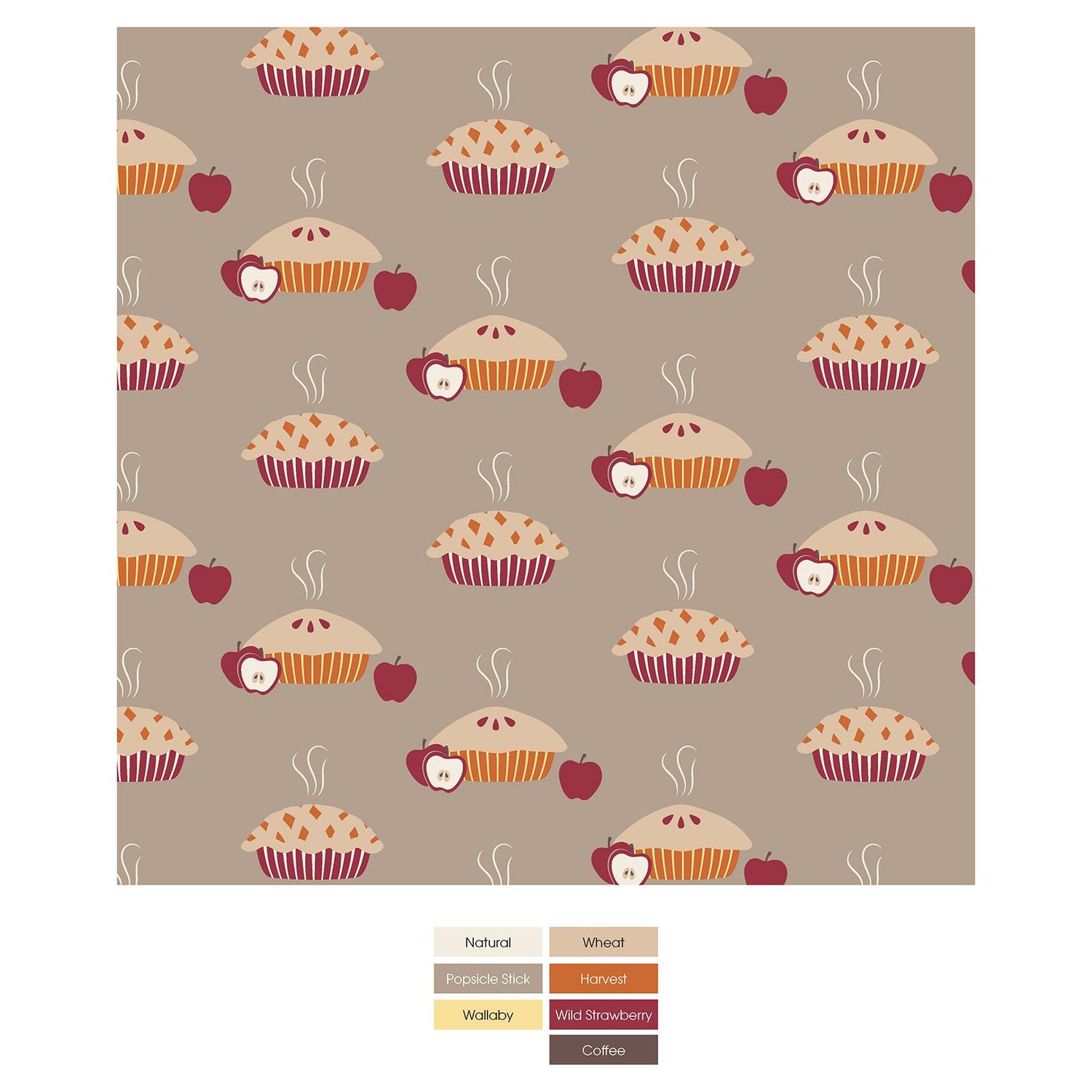 Print Long Sleeve Pajama Set in Fall Pies (338765)