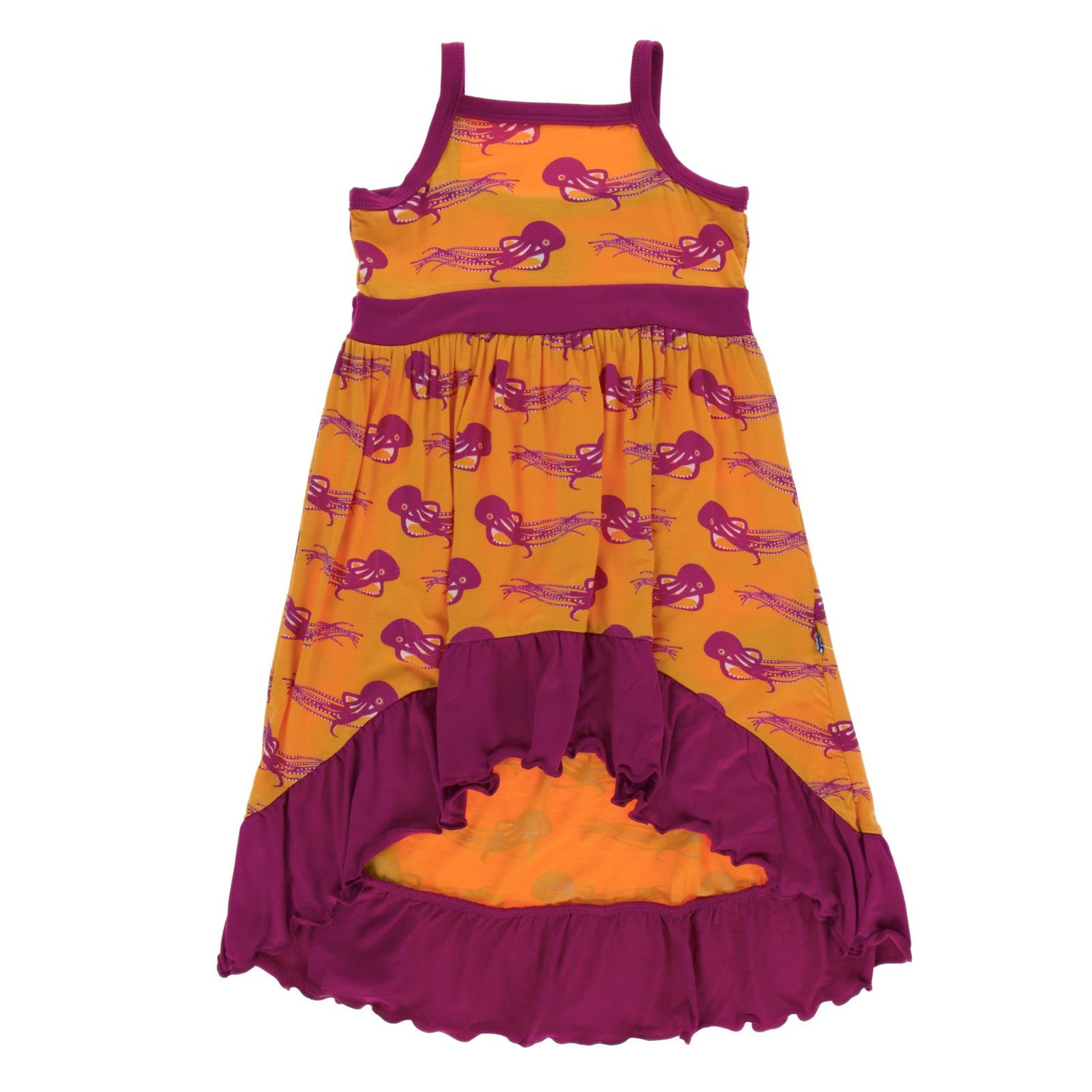 Hi Lo Maxi Dress in Apricot Octopus (350074)